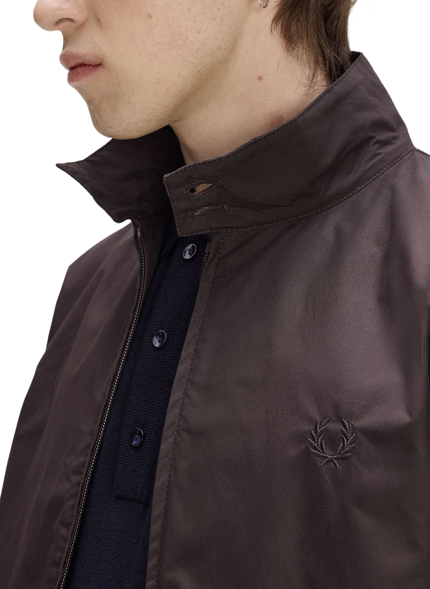 Rechte jas met opstaande kraag van katoen FRED PERRY Bruin