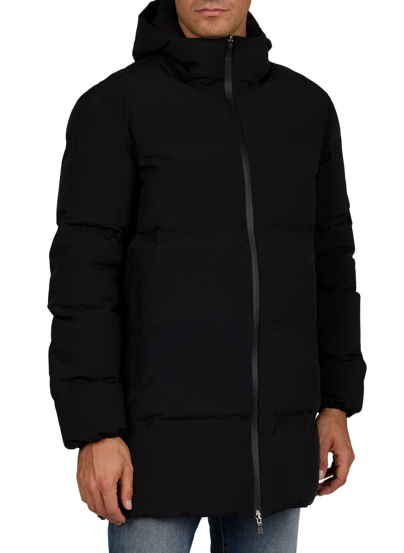 Quilted straight fit high neck puffer jacket HERNO Black