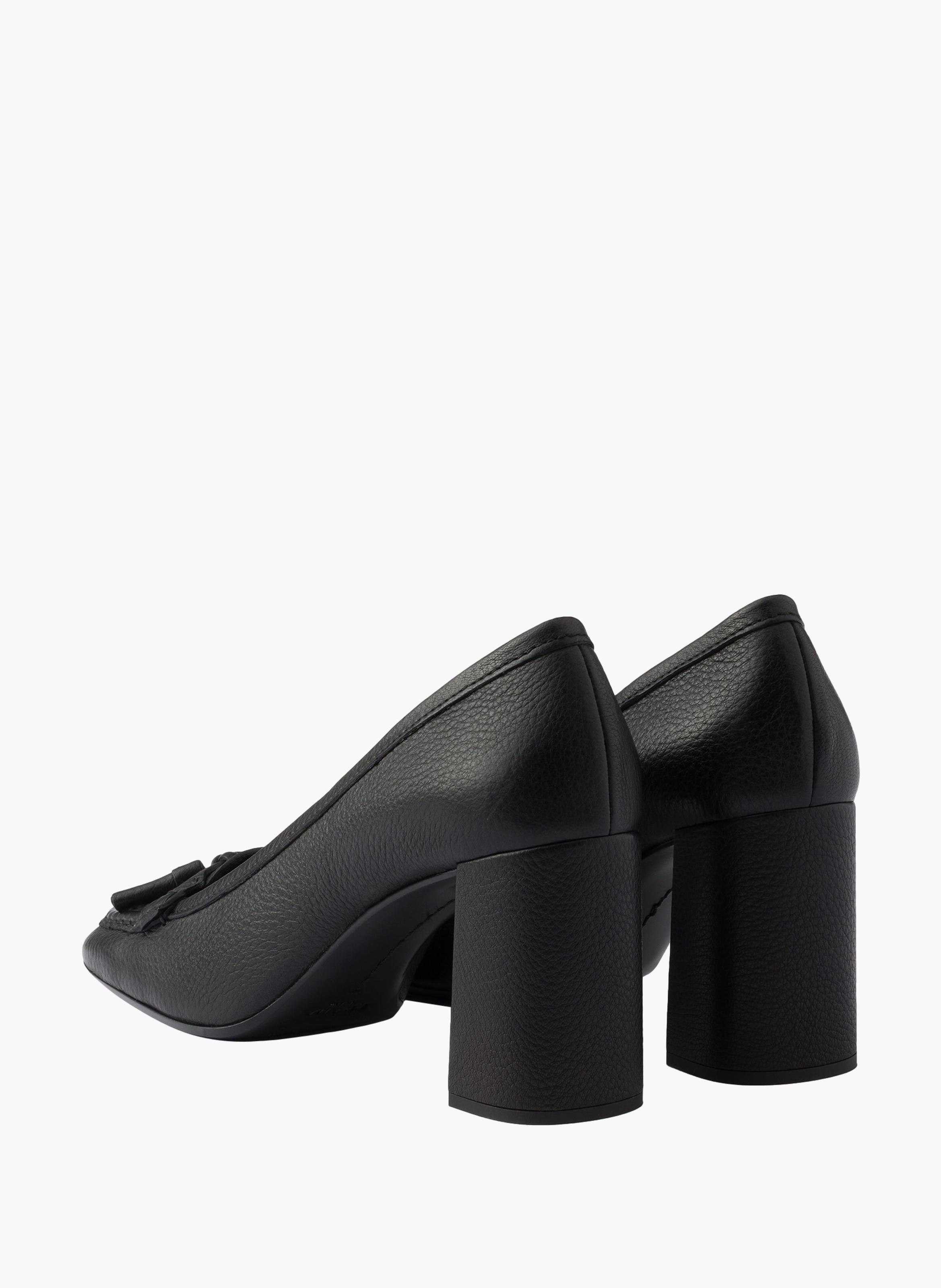 Mocassins à talon en cuir PRADA Noir