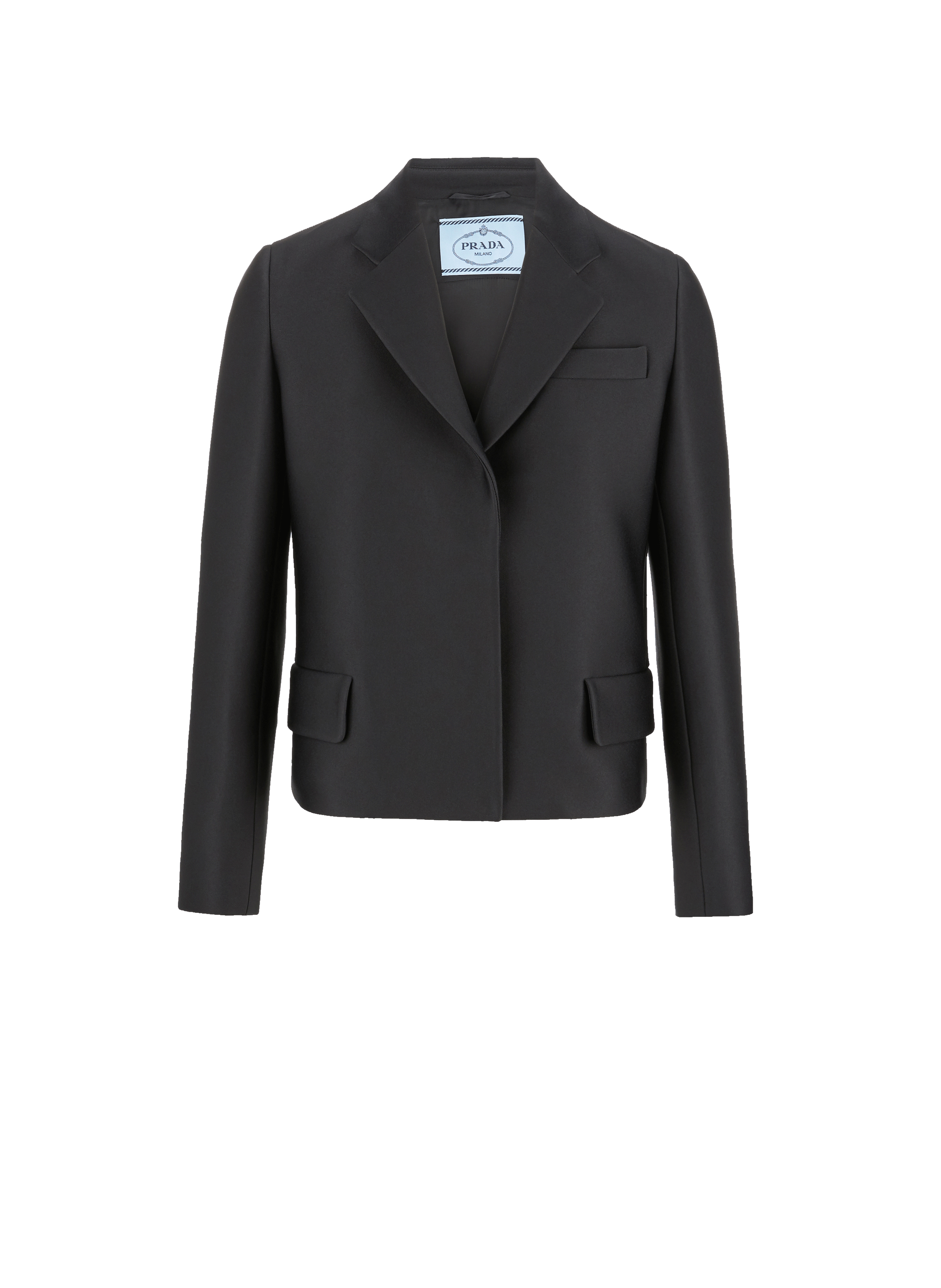 PRADA Black straight-fit jacket in woven fabric Black
