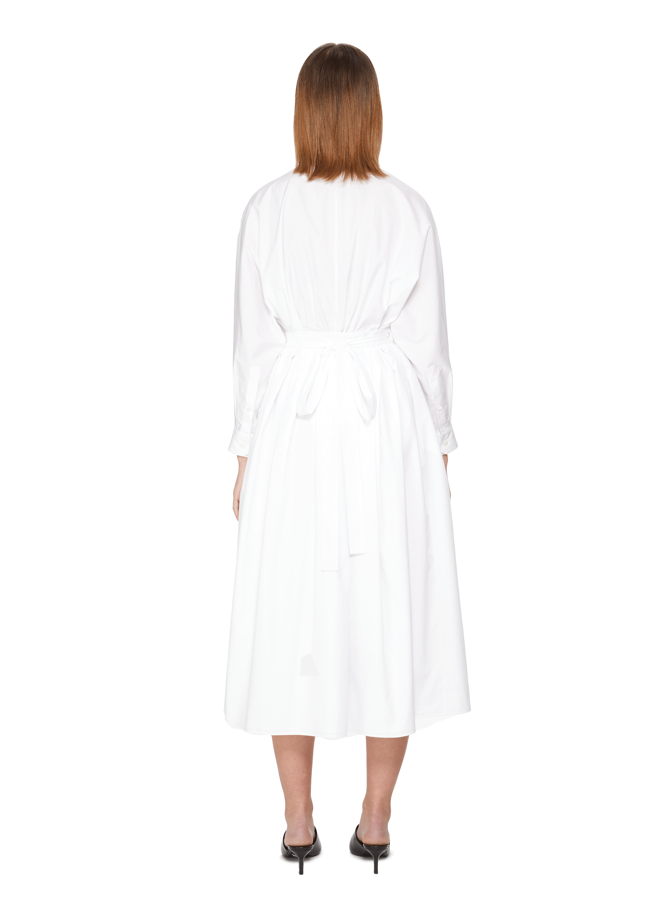 Stretch cotton poplin dress PRADA White
