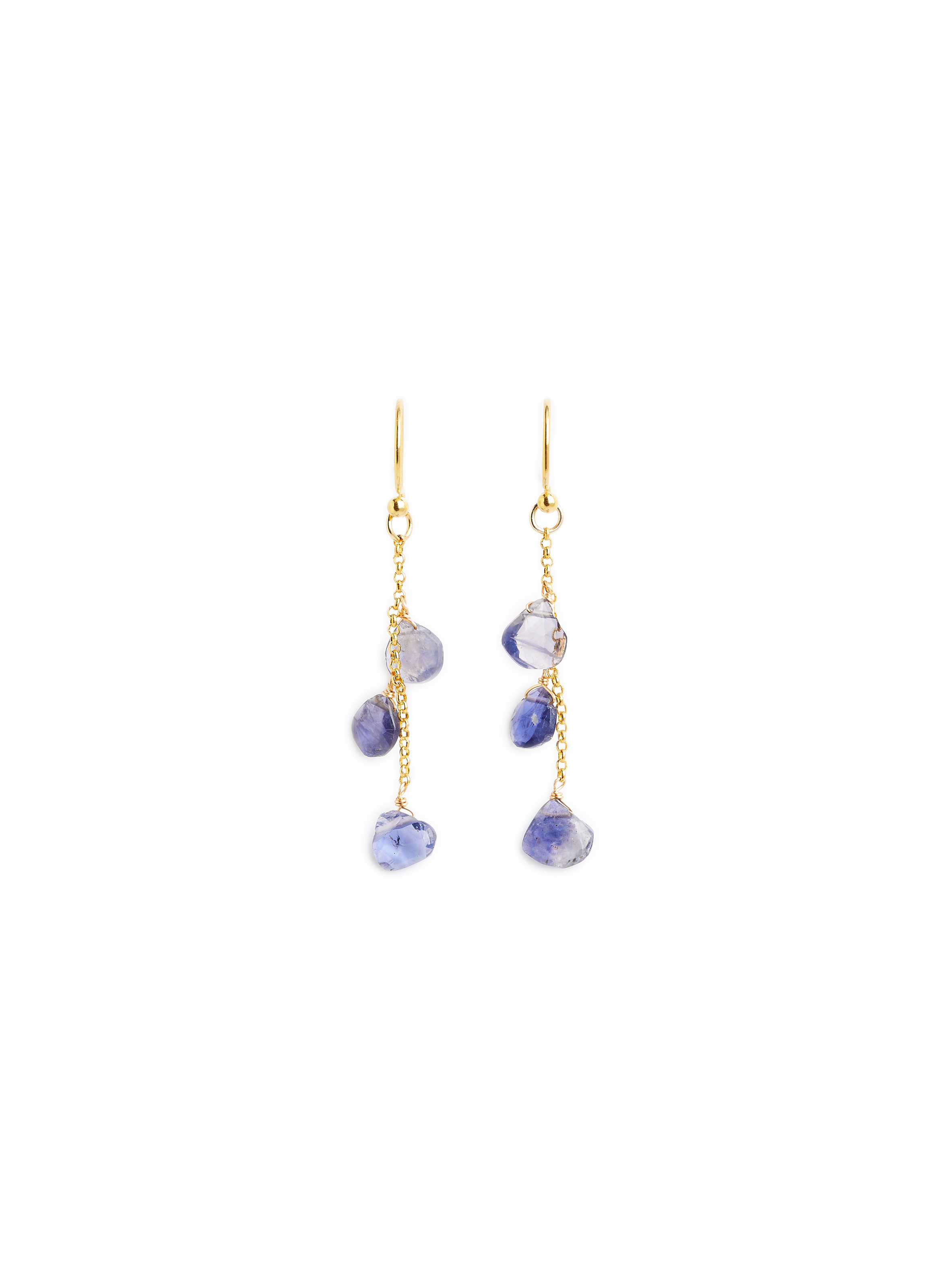 LILO Boucles d'oreille pendentif pierre Diane Bleu