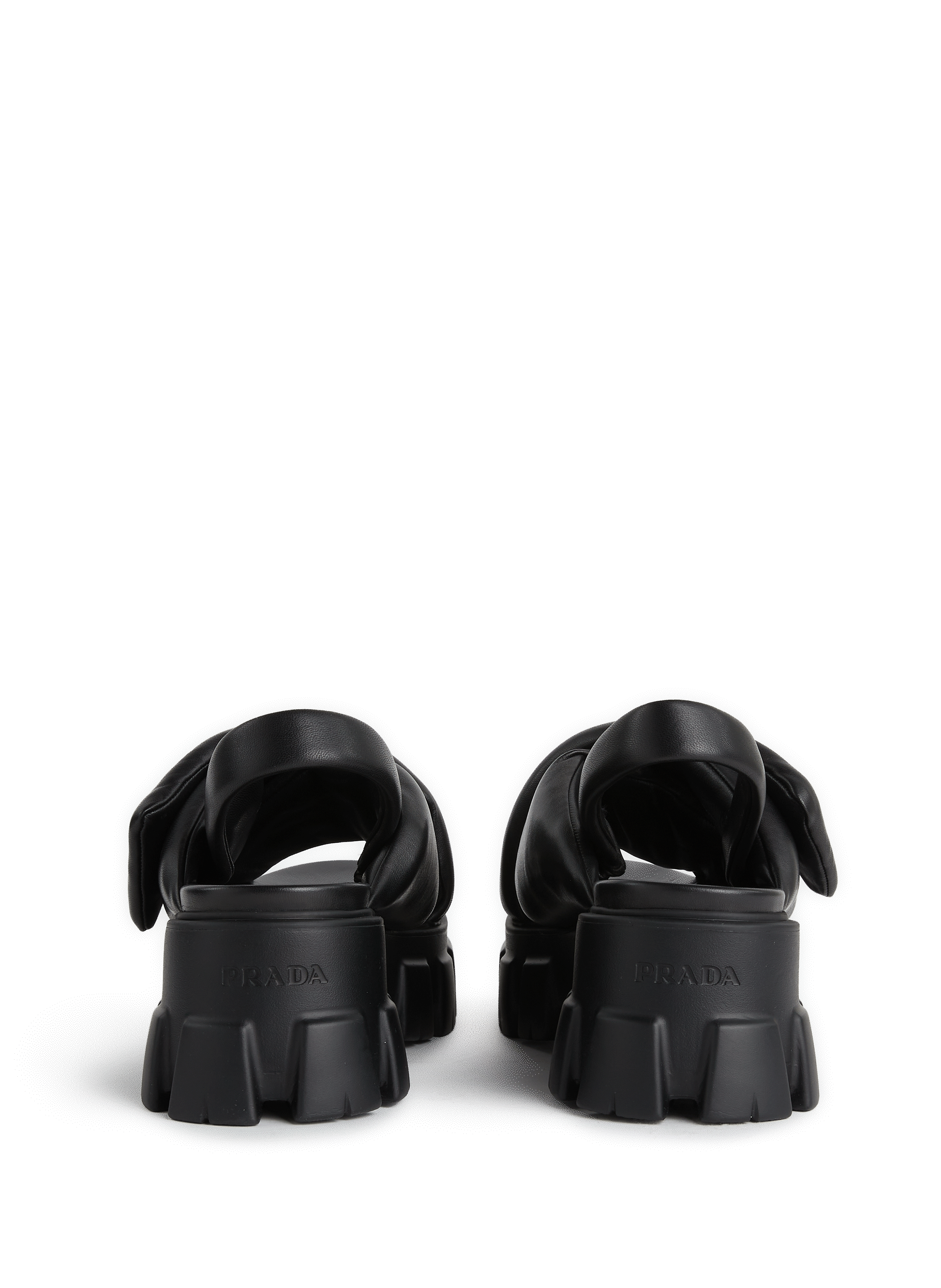 Quilted leather sandals PRADA Black