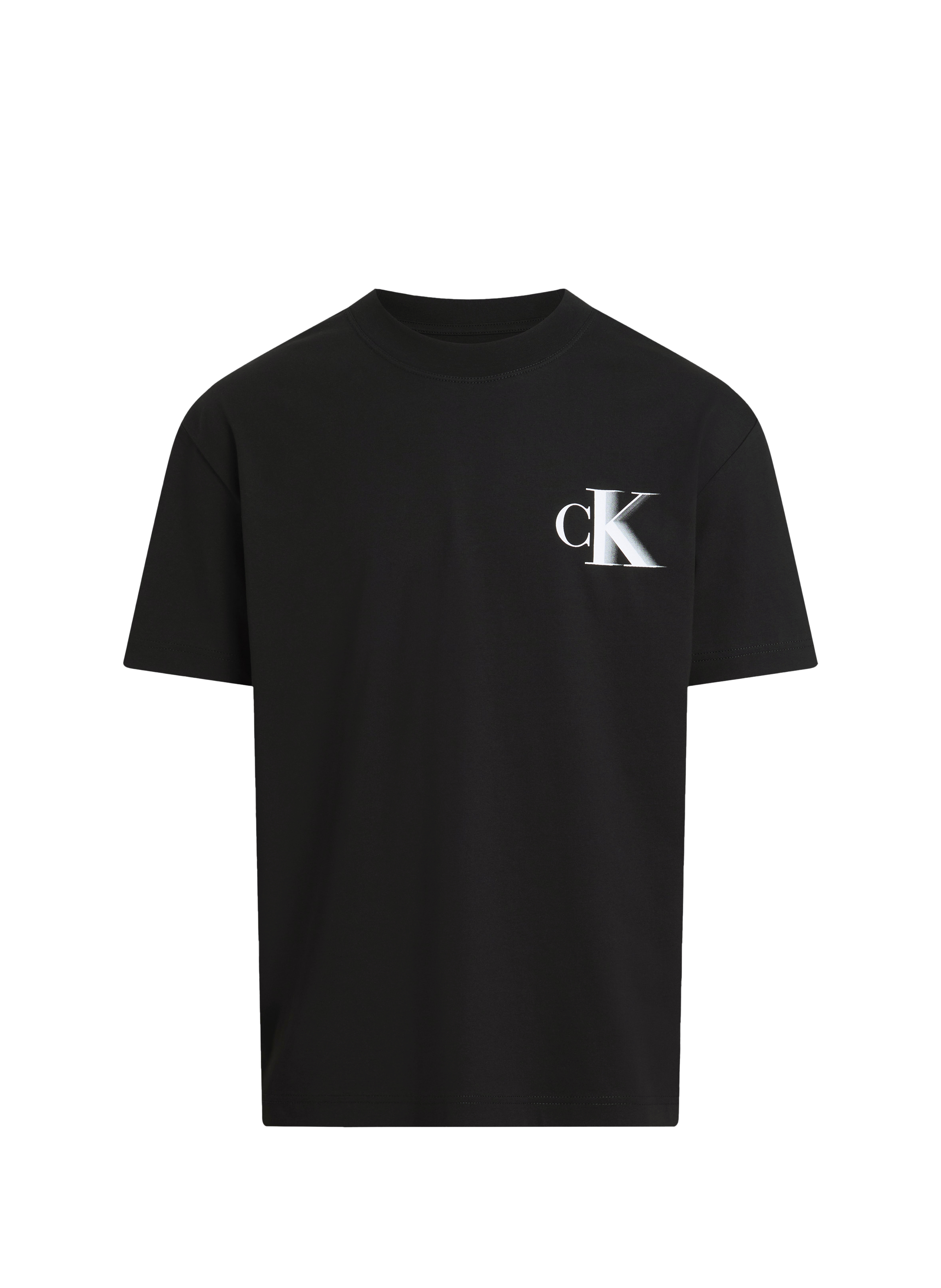 T-shirt droit imprimé en coton  CALVIN KLEIN Noir