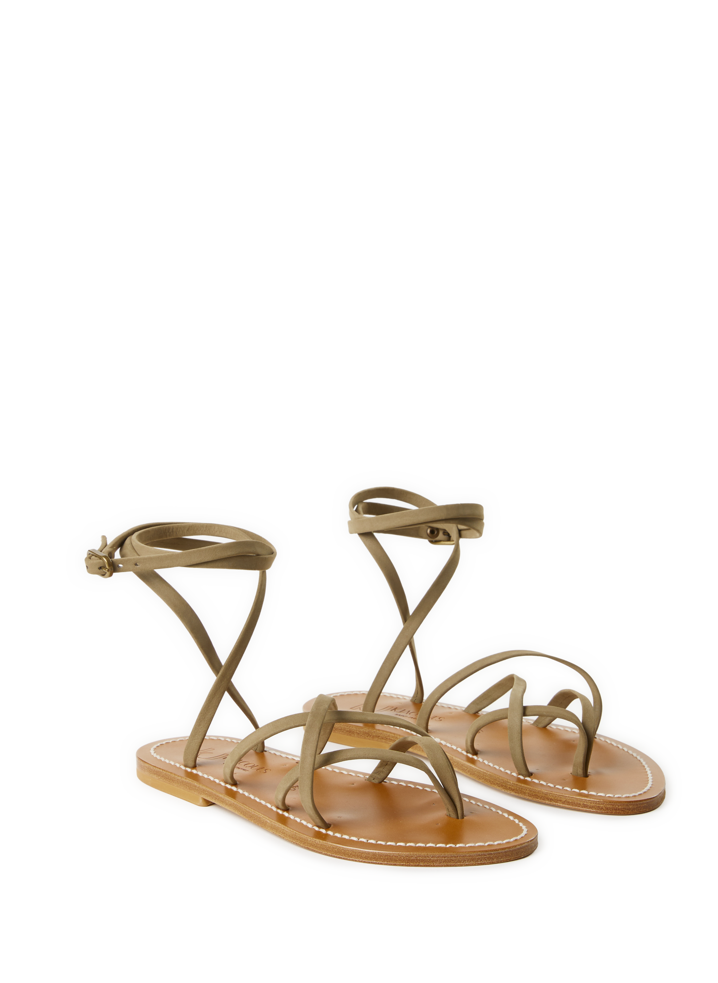 Zenobie leather sandals K. JACQUES Khaki