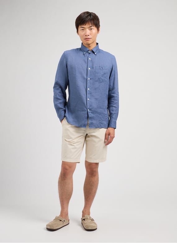 Bermuda droit en coton mélangé | Blanc by FACONNABLE Bermuda droit en coton mélangé Blanc