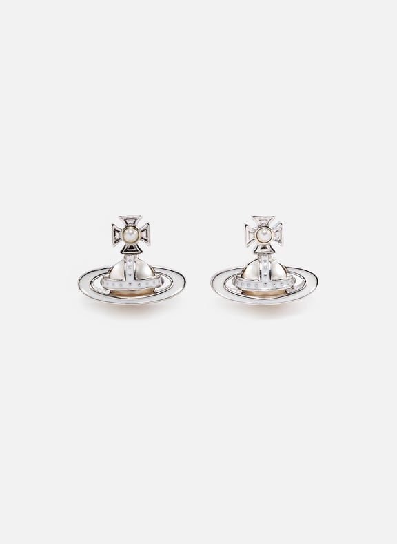 Simonetta Bas relief earrings White by VIVIENNE WESTWOOD VIVIENNE WESTWOOD Simonetta Bas relief earrings White