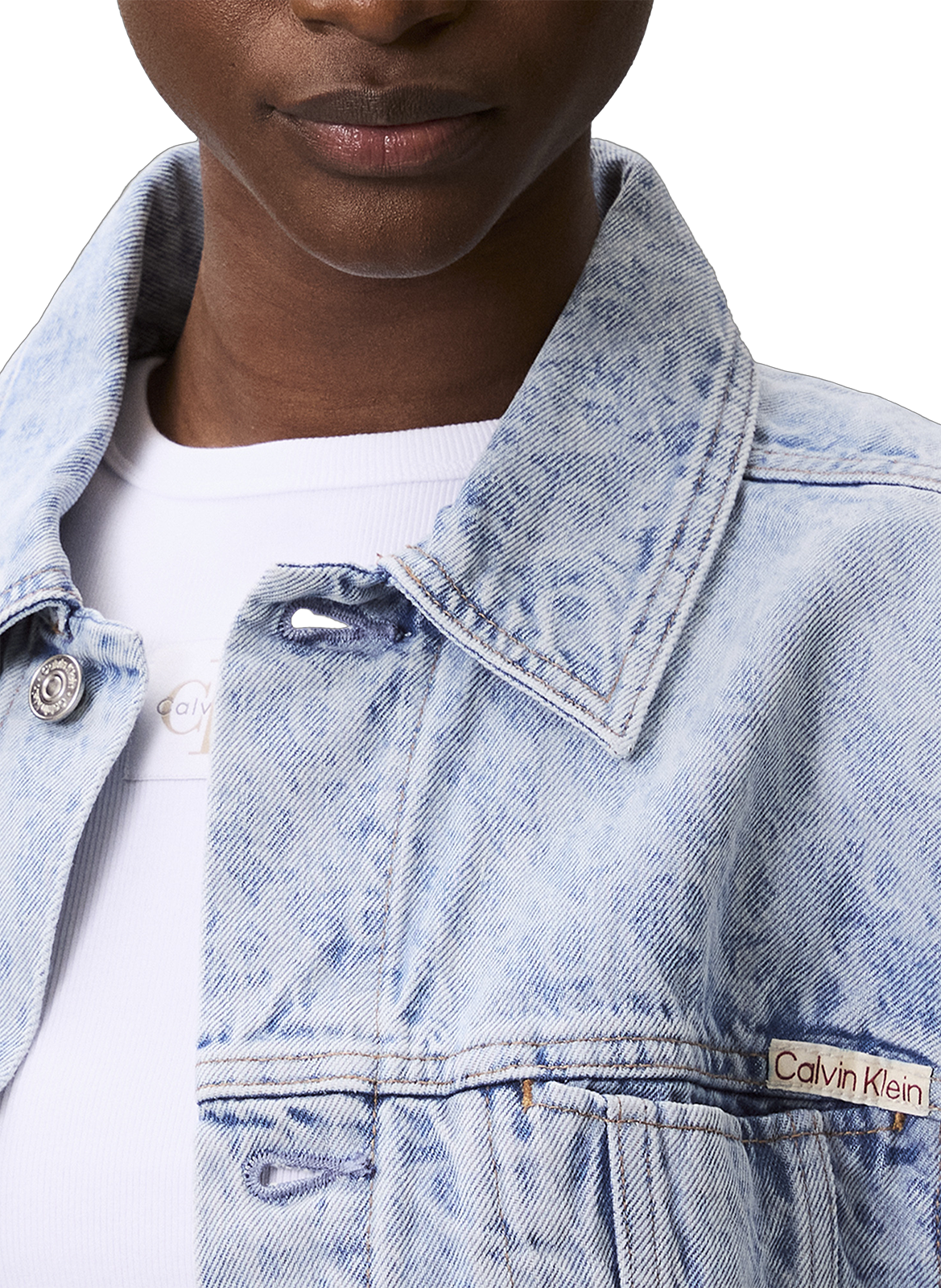 Cropped denim jacket CALVIN KLEIN Blue