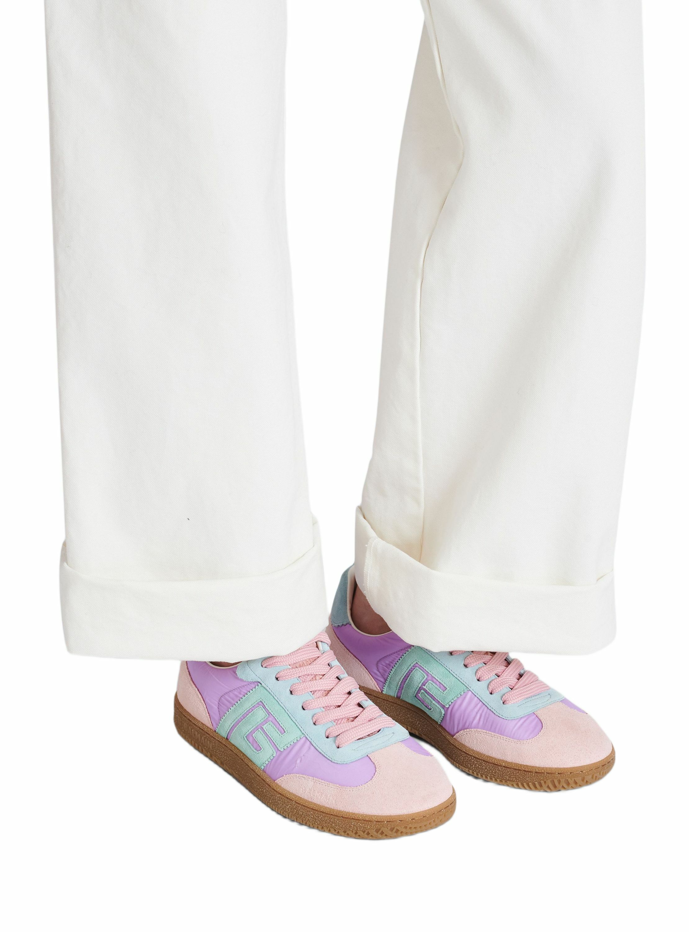 Baskets balmain swan en cuir suédé et nylon BALMAIN Multicolore