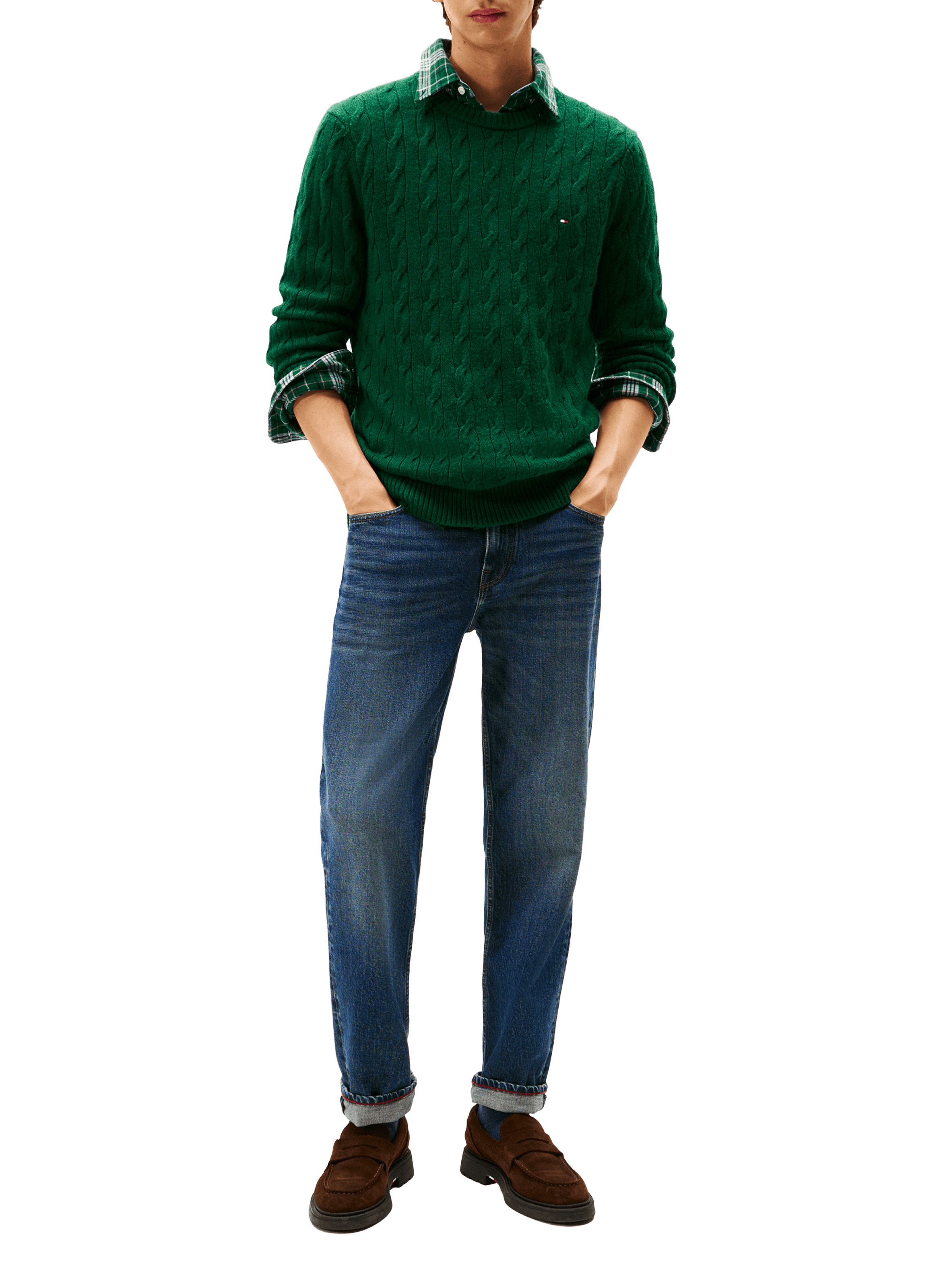 Wool-blend round-neck jumper TOMMY HILFIGER Green