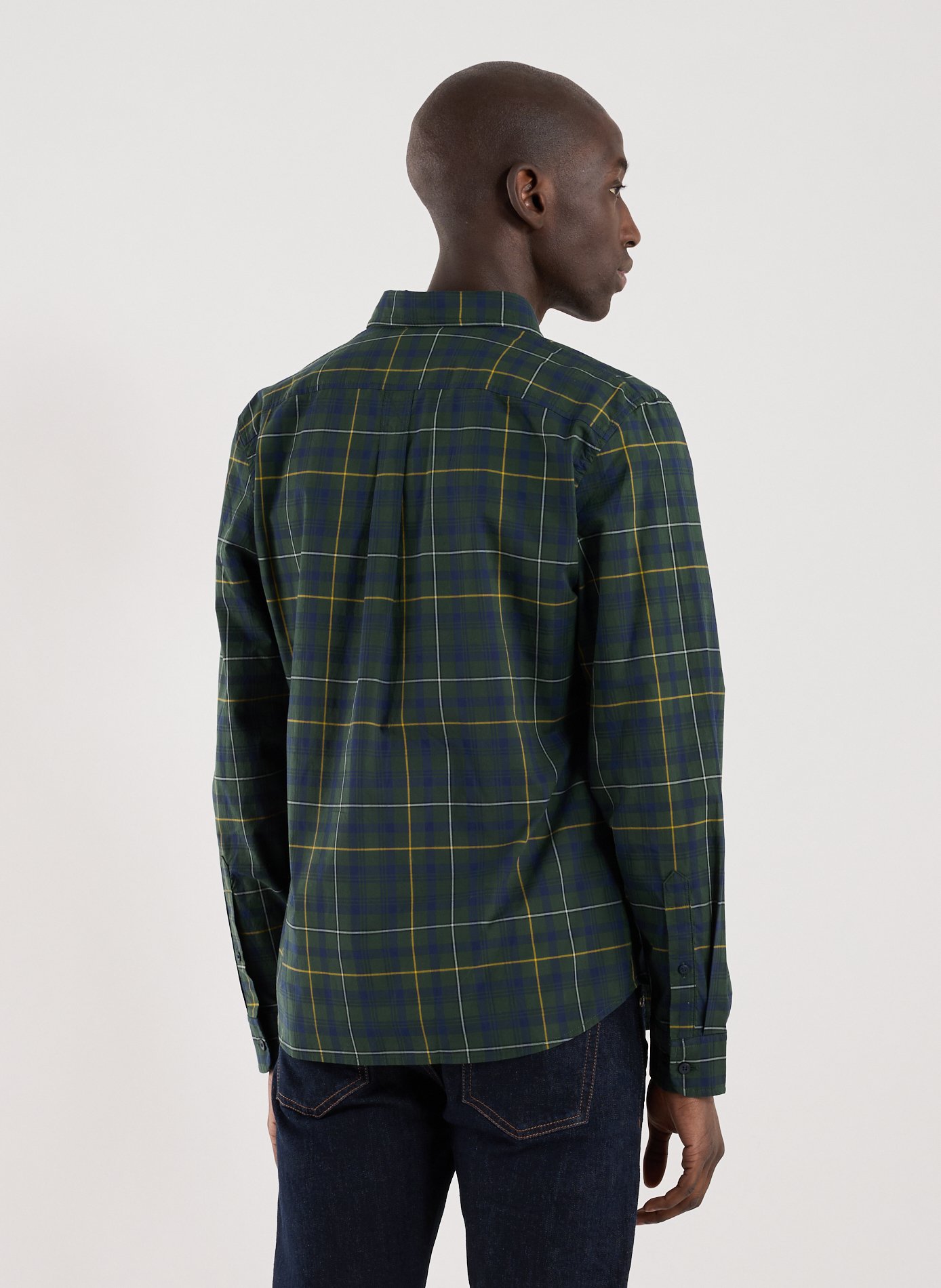Slim-fit cotton check shirt TIMBERLAND Green