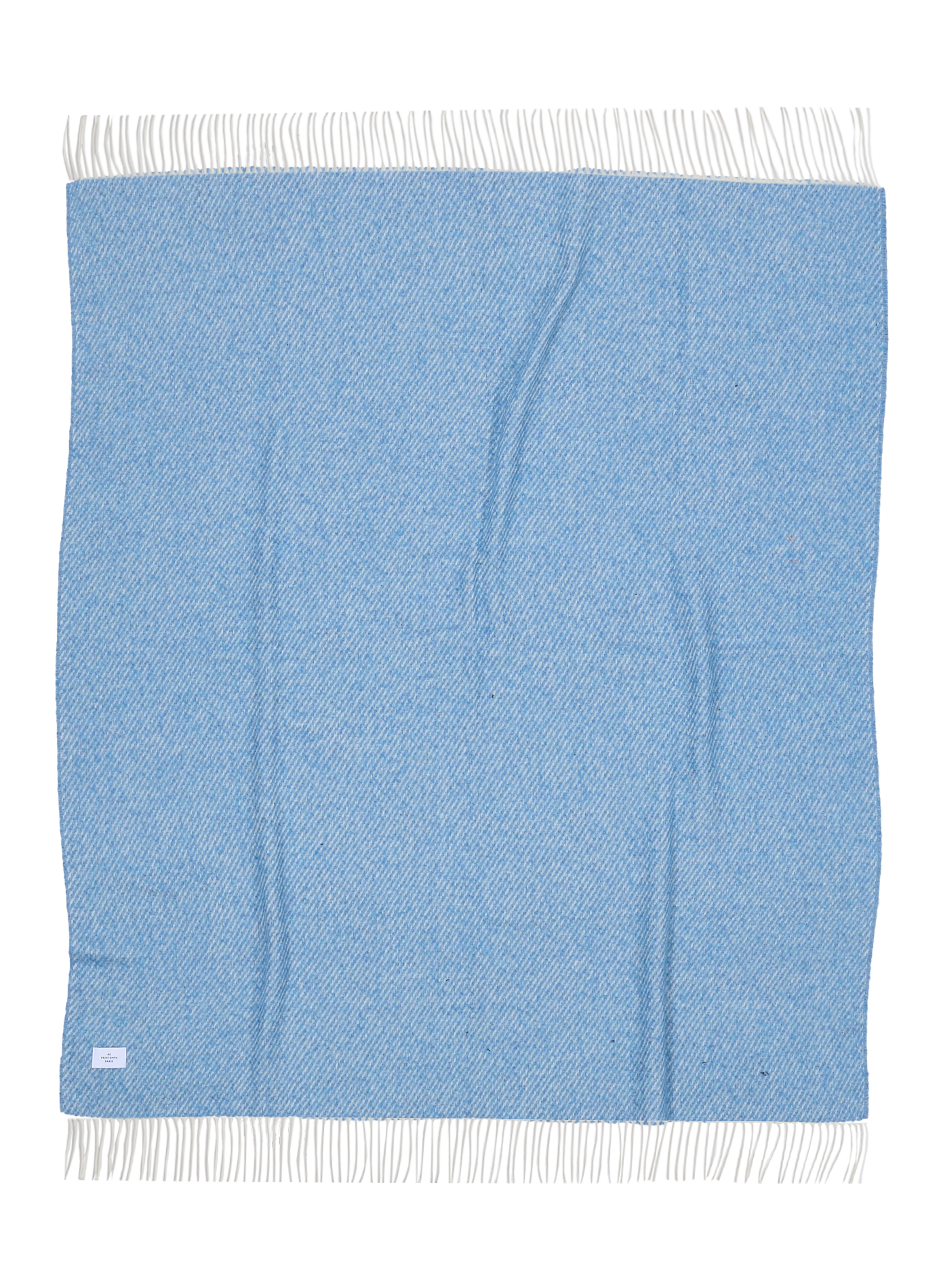 Plaid avec lignes diagonales AU PRINTEMPS PARIS Bleu