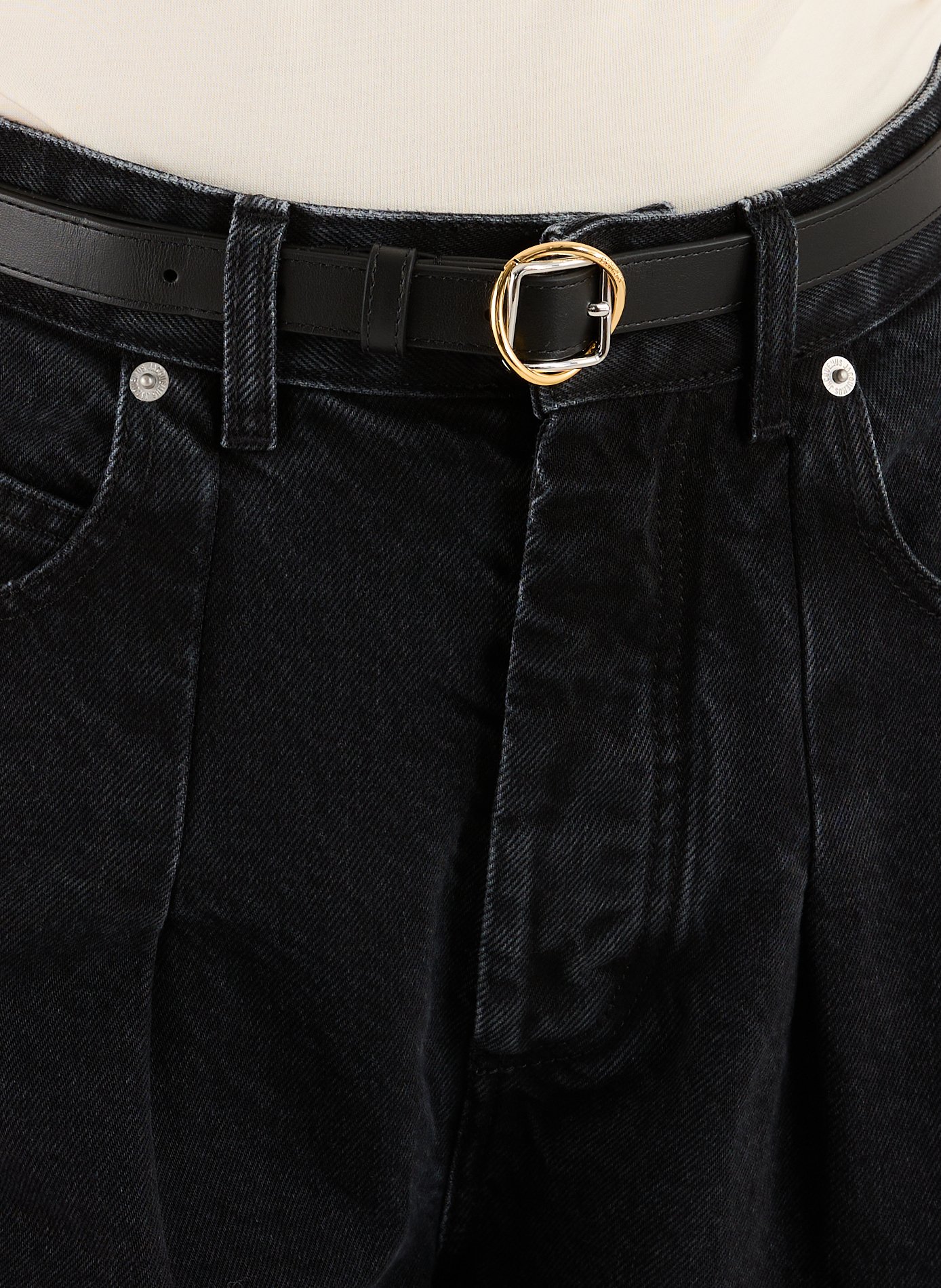 Thin leather belt JACQUEMUS Black
