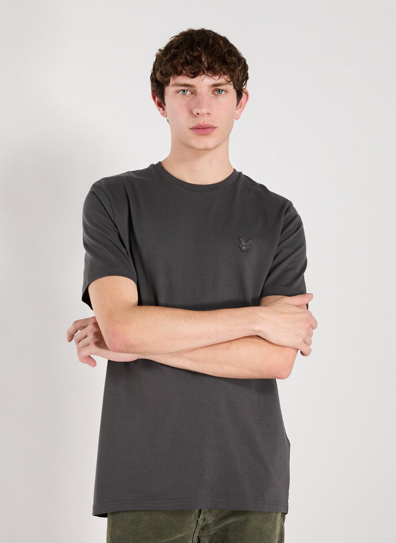 LYLE & SCOTT T-shirt col rond en coton Gris