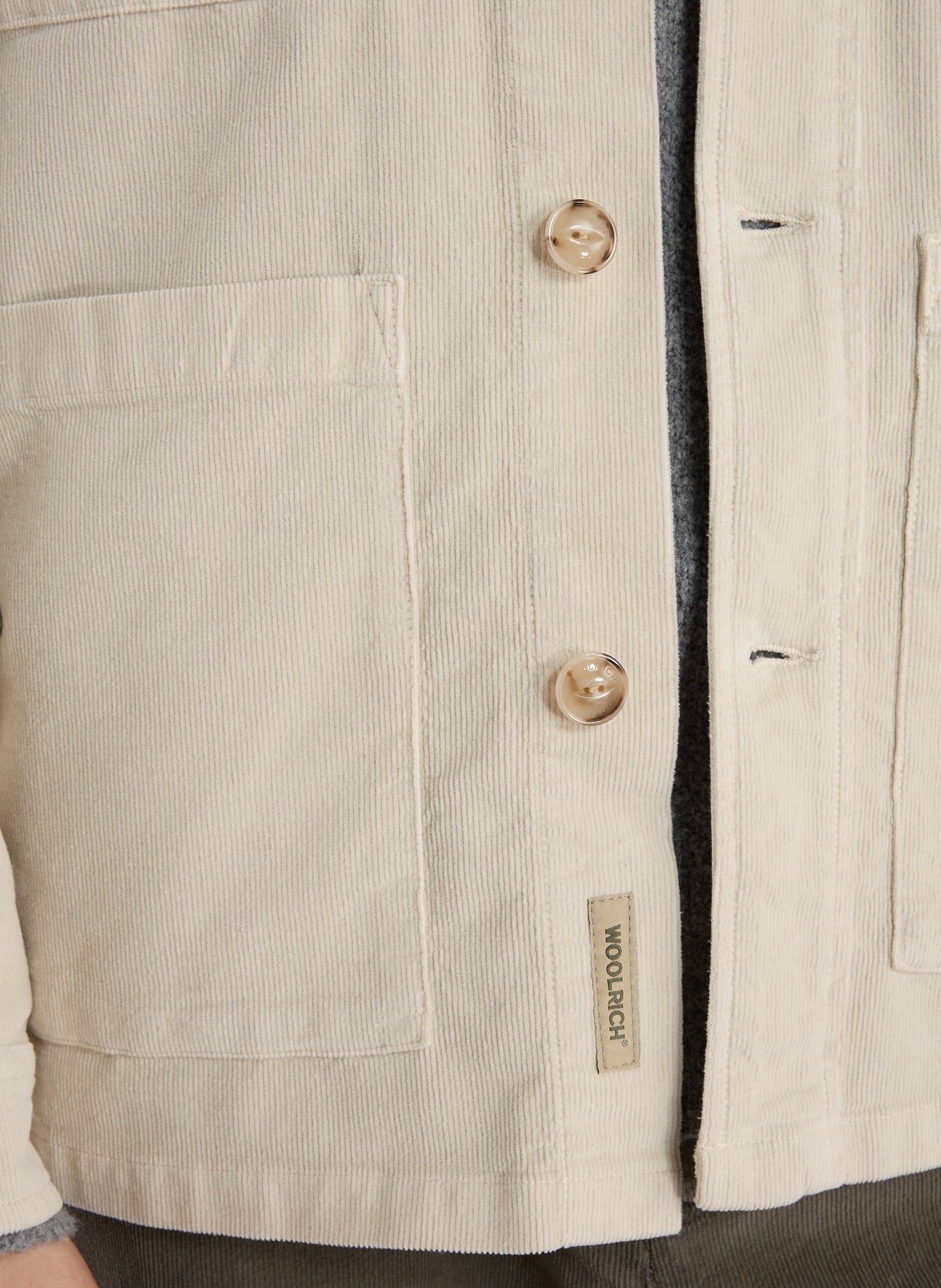 Chemise droite en coton WOOLRICH Beige