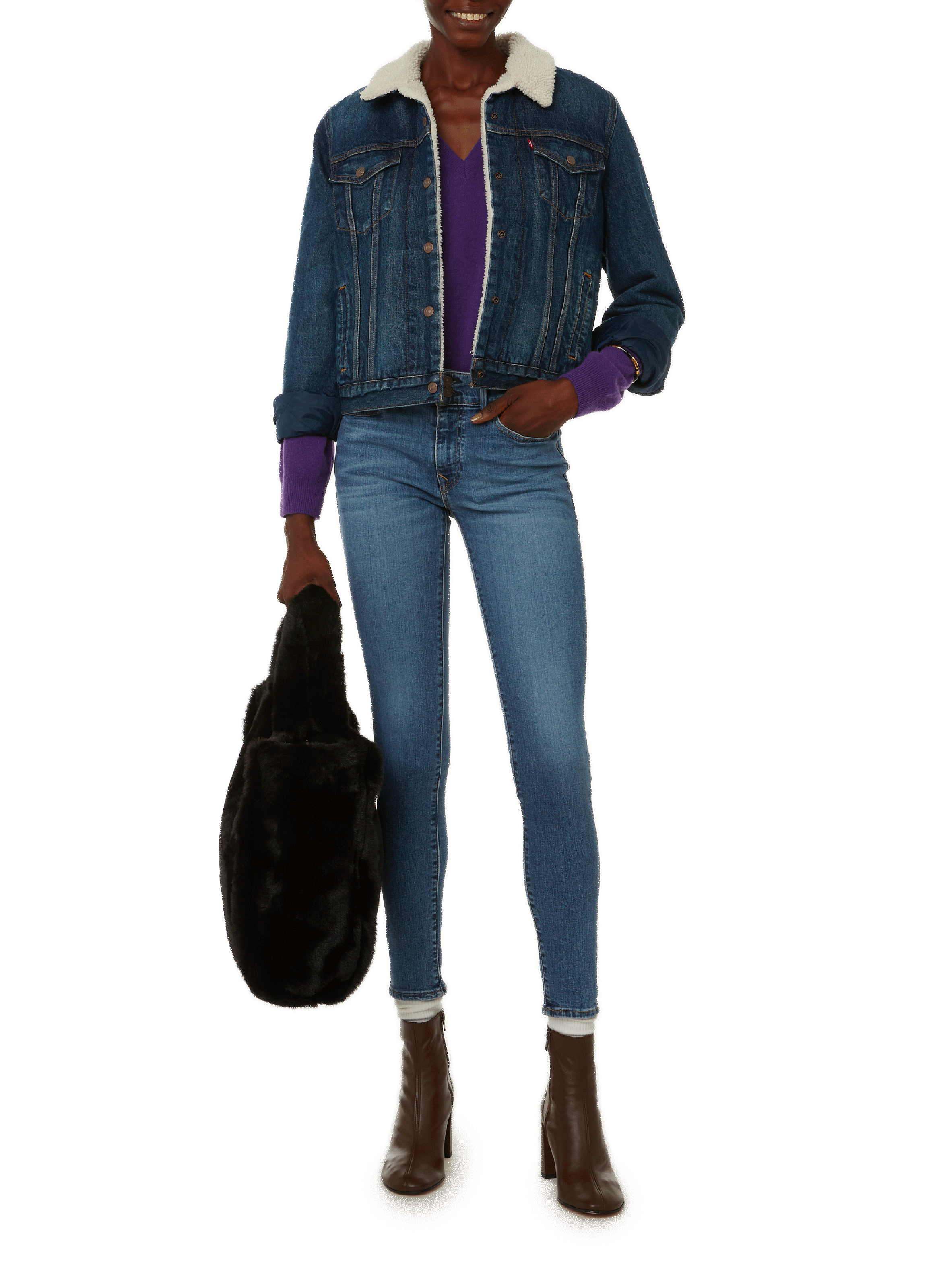 Sac cabas en fourrure  SAISON 1865 Noir