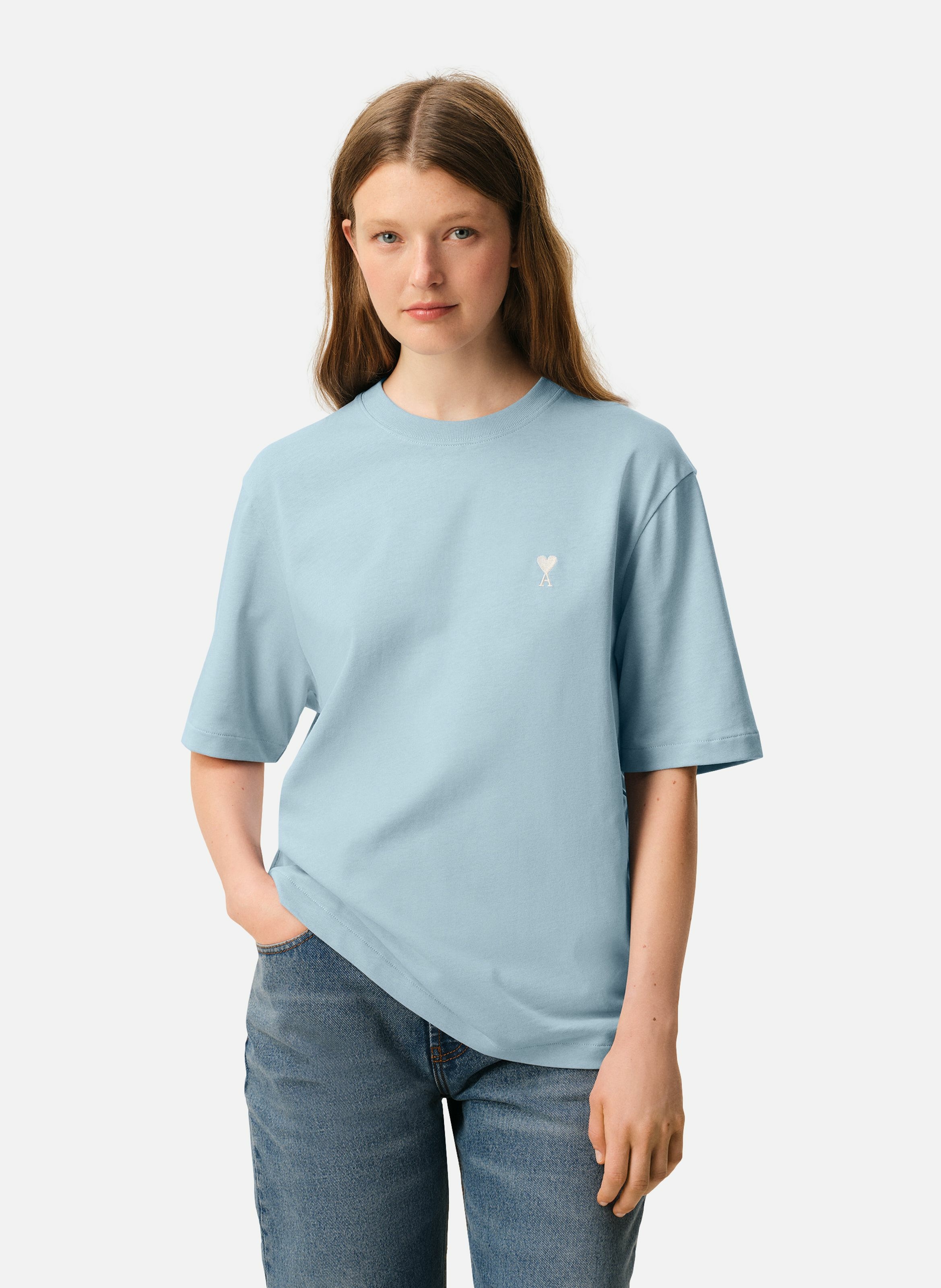 T-shirt ami de coeur en coton unisexe AMI PARIS Bleu