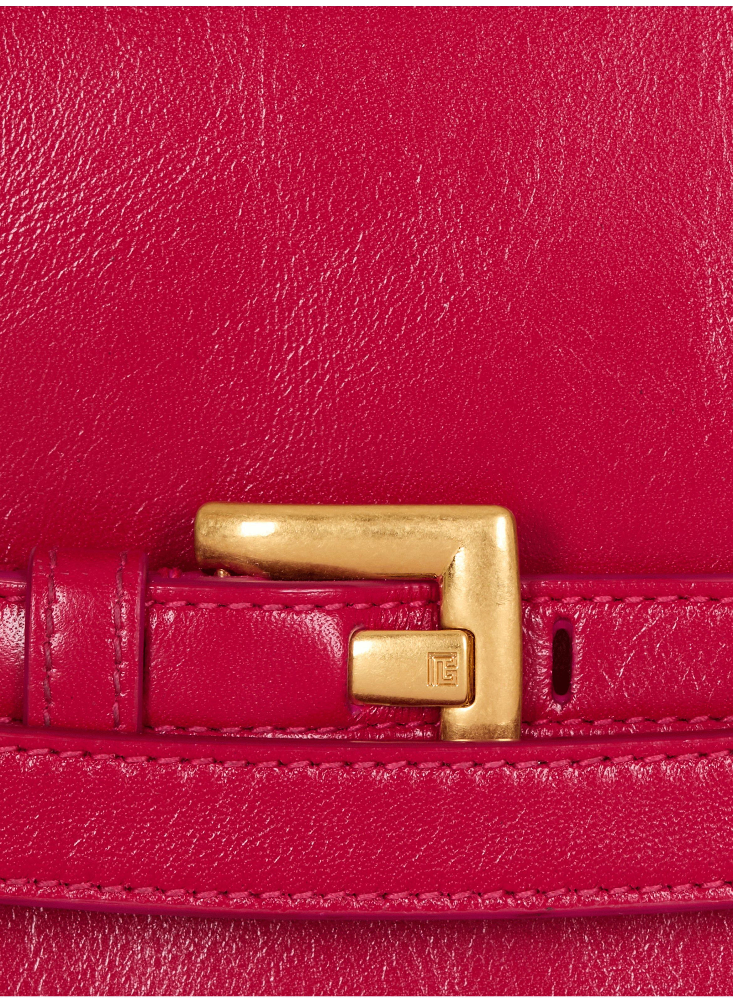 Portefeuille shuffle à chaîne en cuir de veau BALMAIN Rose