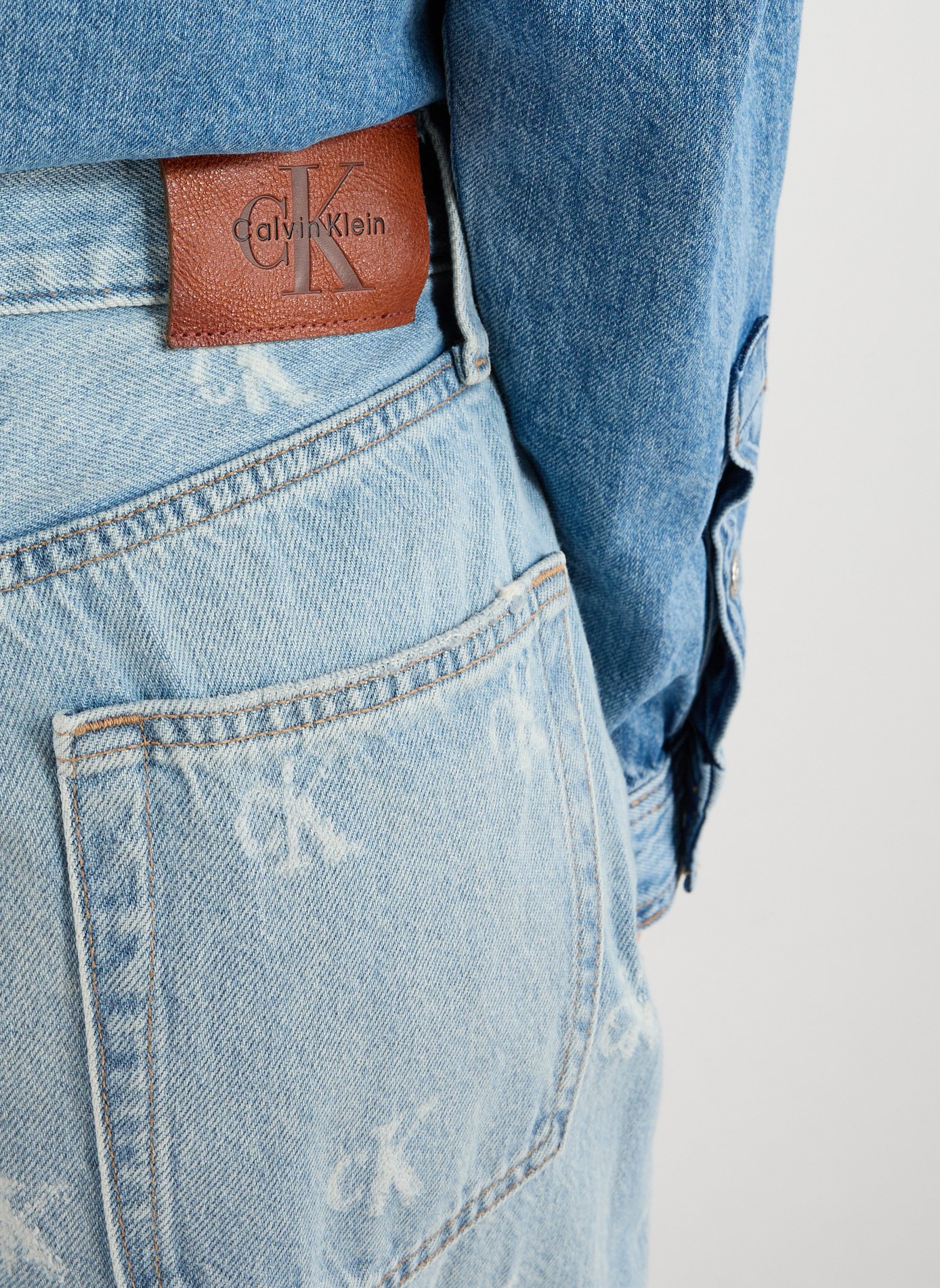 Jean droit à logo CALVIN KLEIN Bleu