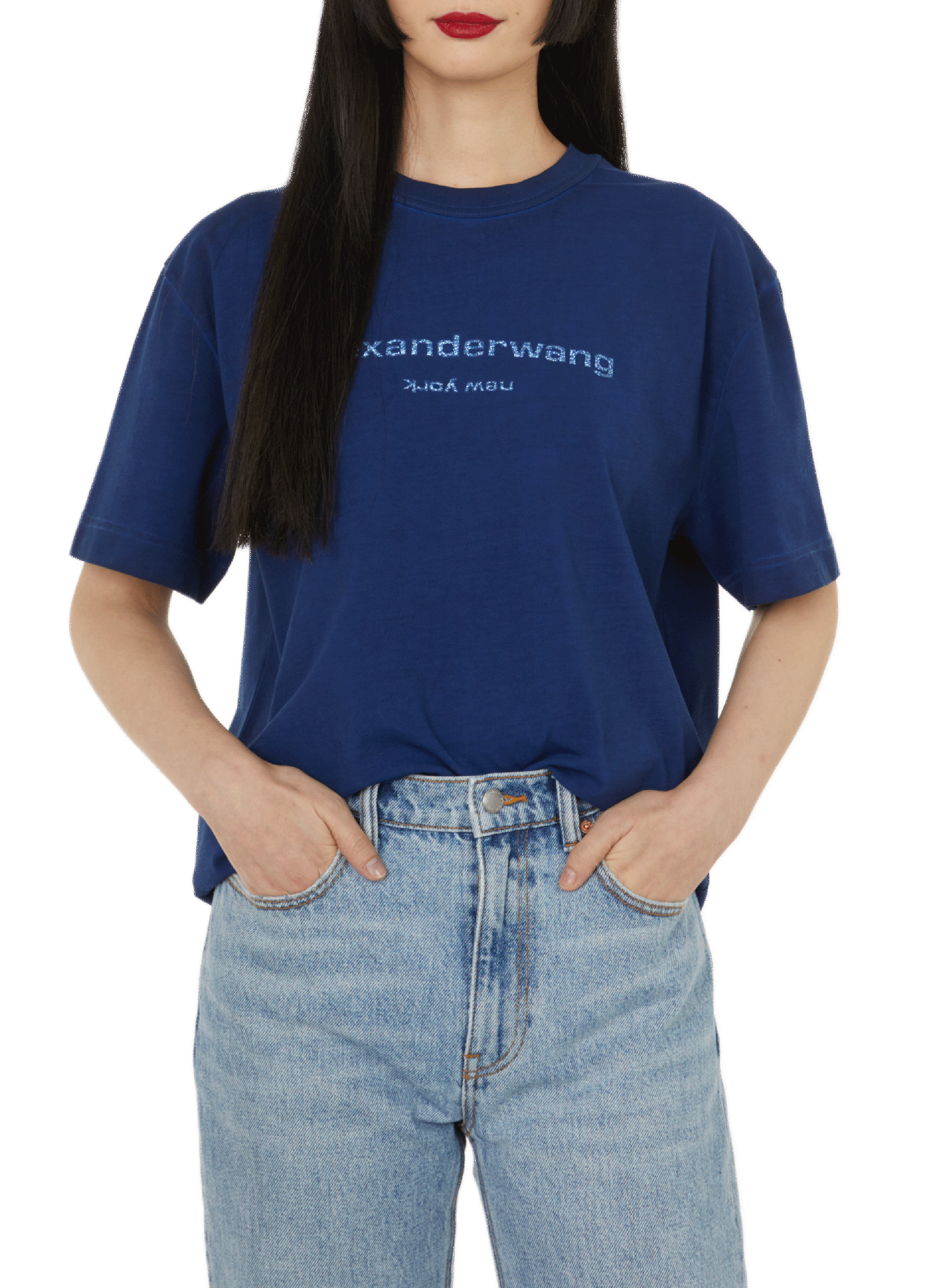 ALEXANDER WANG Cotton T-shirt Blue