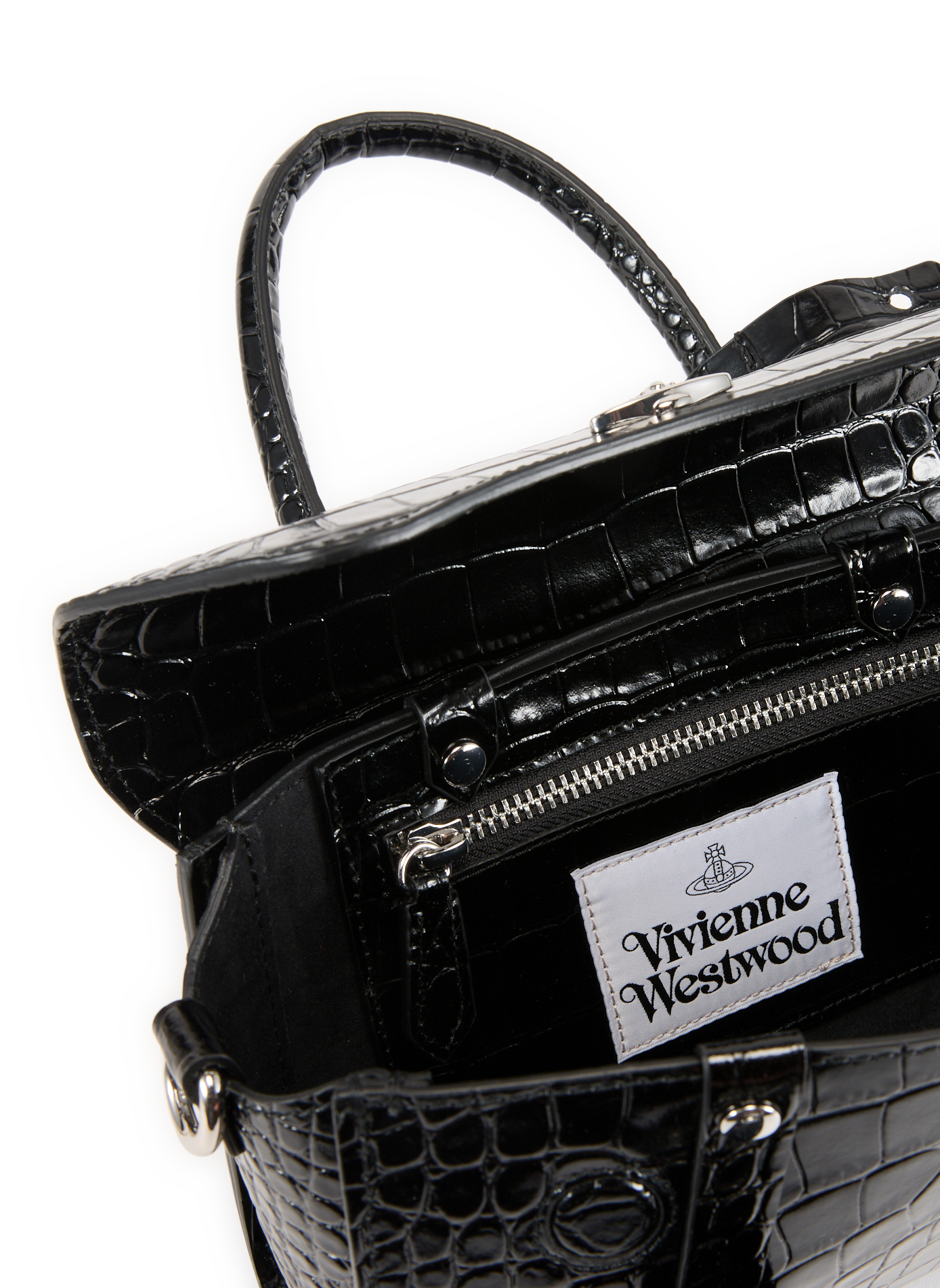 Crocodile leather handbag VIVIENNE WESTWOOD Black