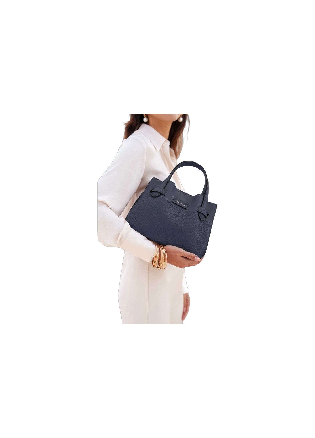 Blossom | sac à main pm en cuir de vachette POURCHET Bleu