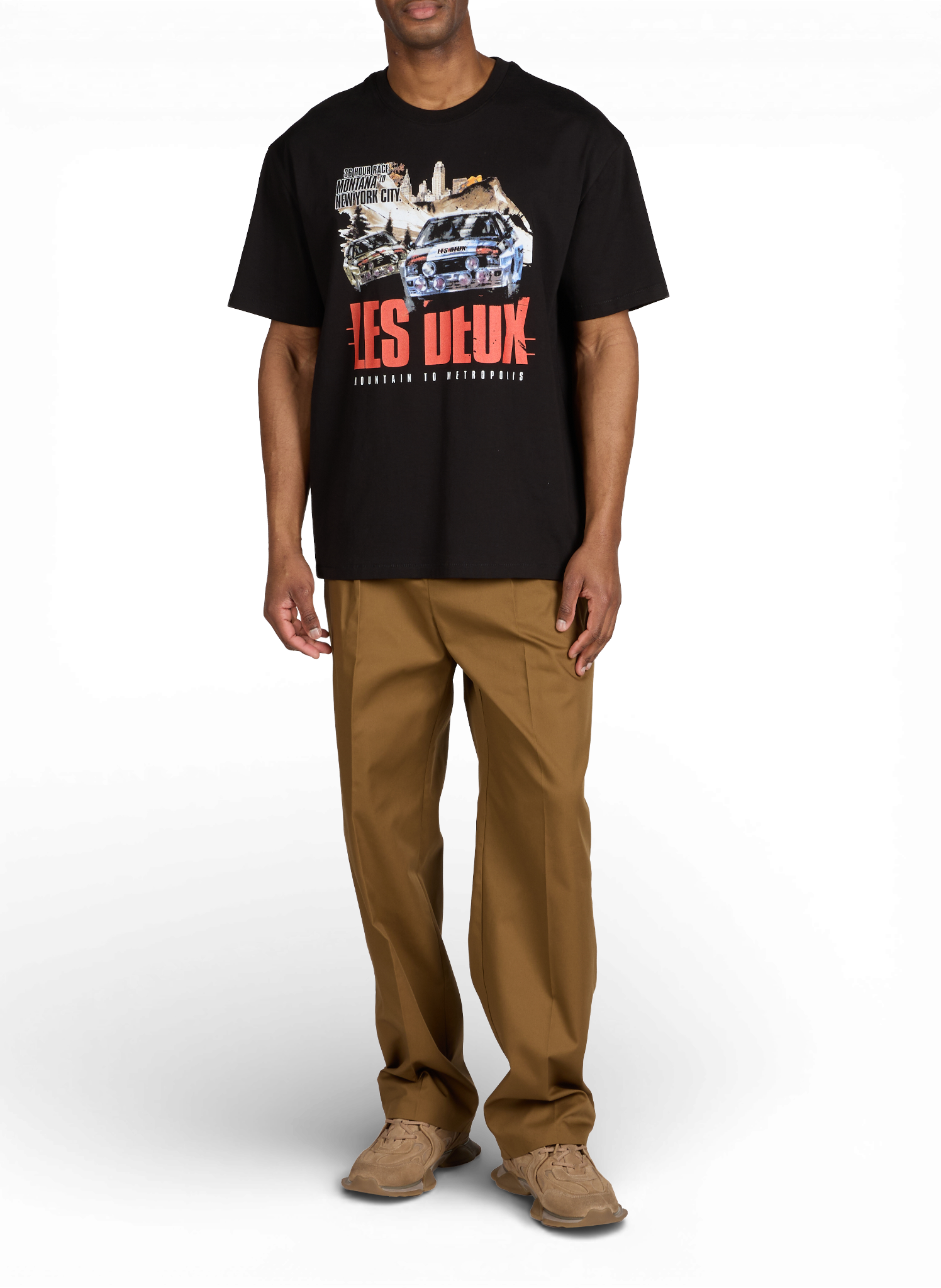 Trousers Reece with thick twill pleats LES DEUX Beige