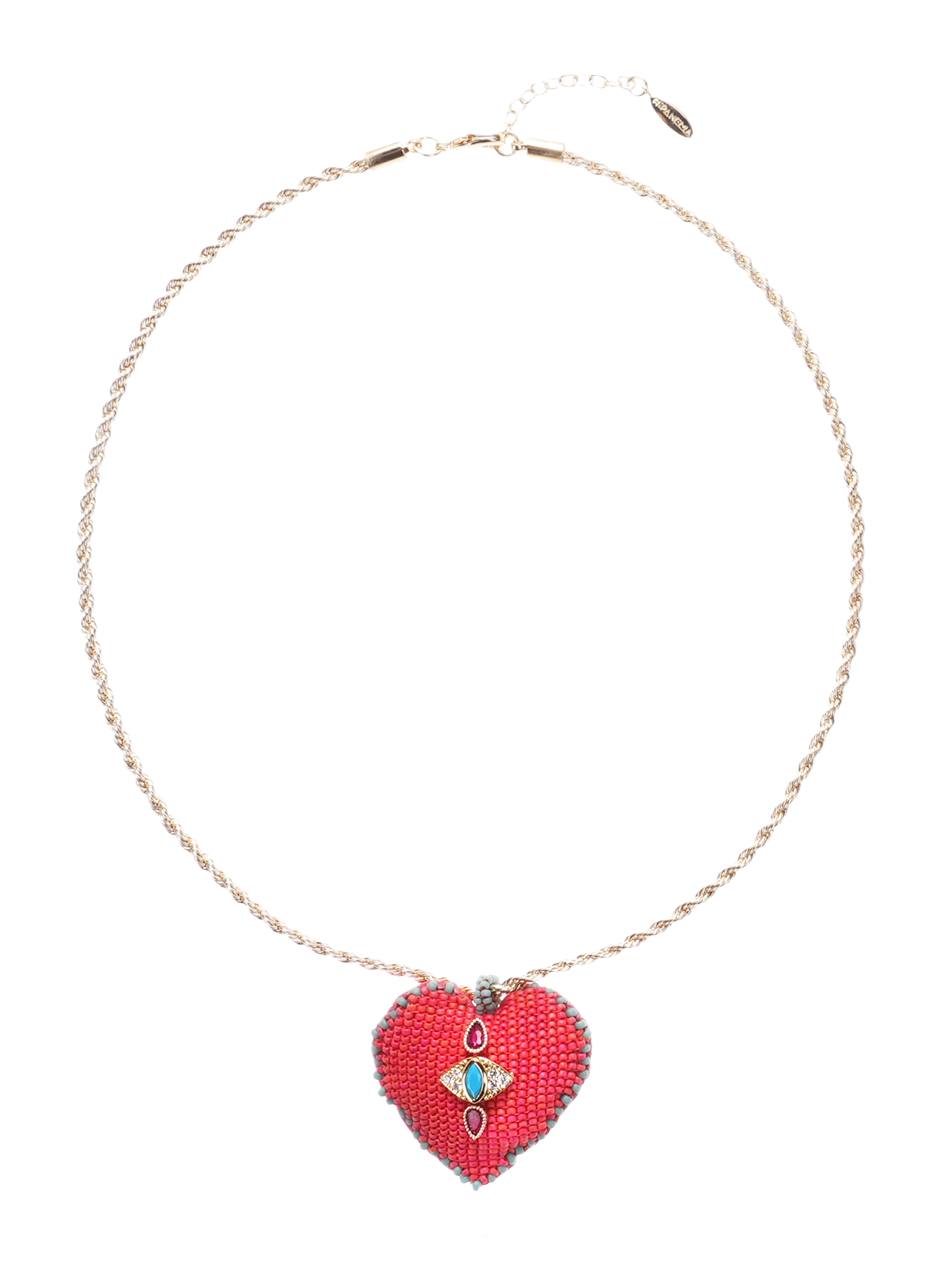 Collier chaîne avec pendentif perles tissées fortaza HIPANEMA Rouge