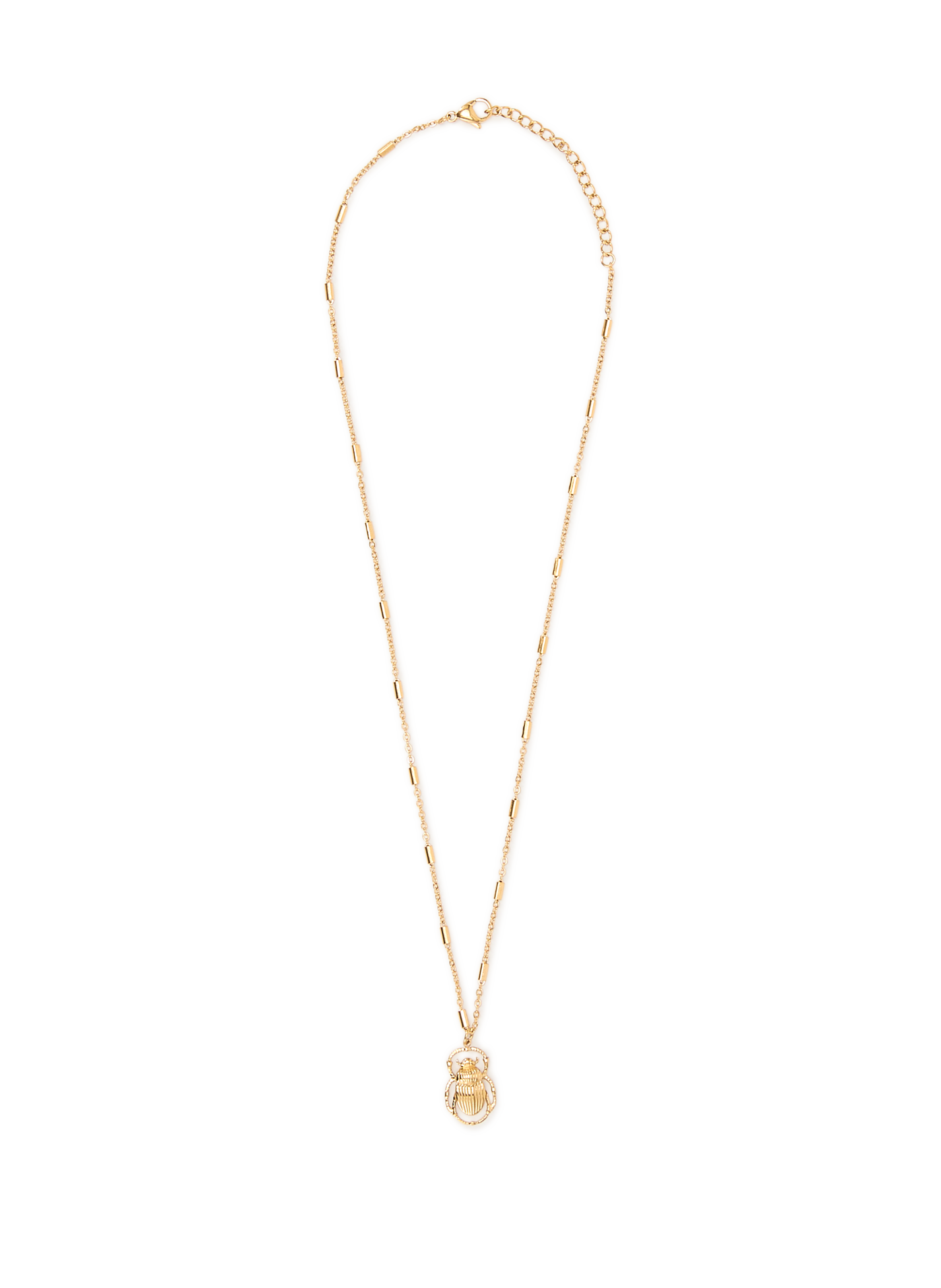 Collier pendentif scarabée AU PRINTEMPS PARIS Doré