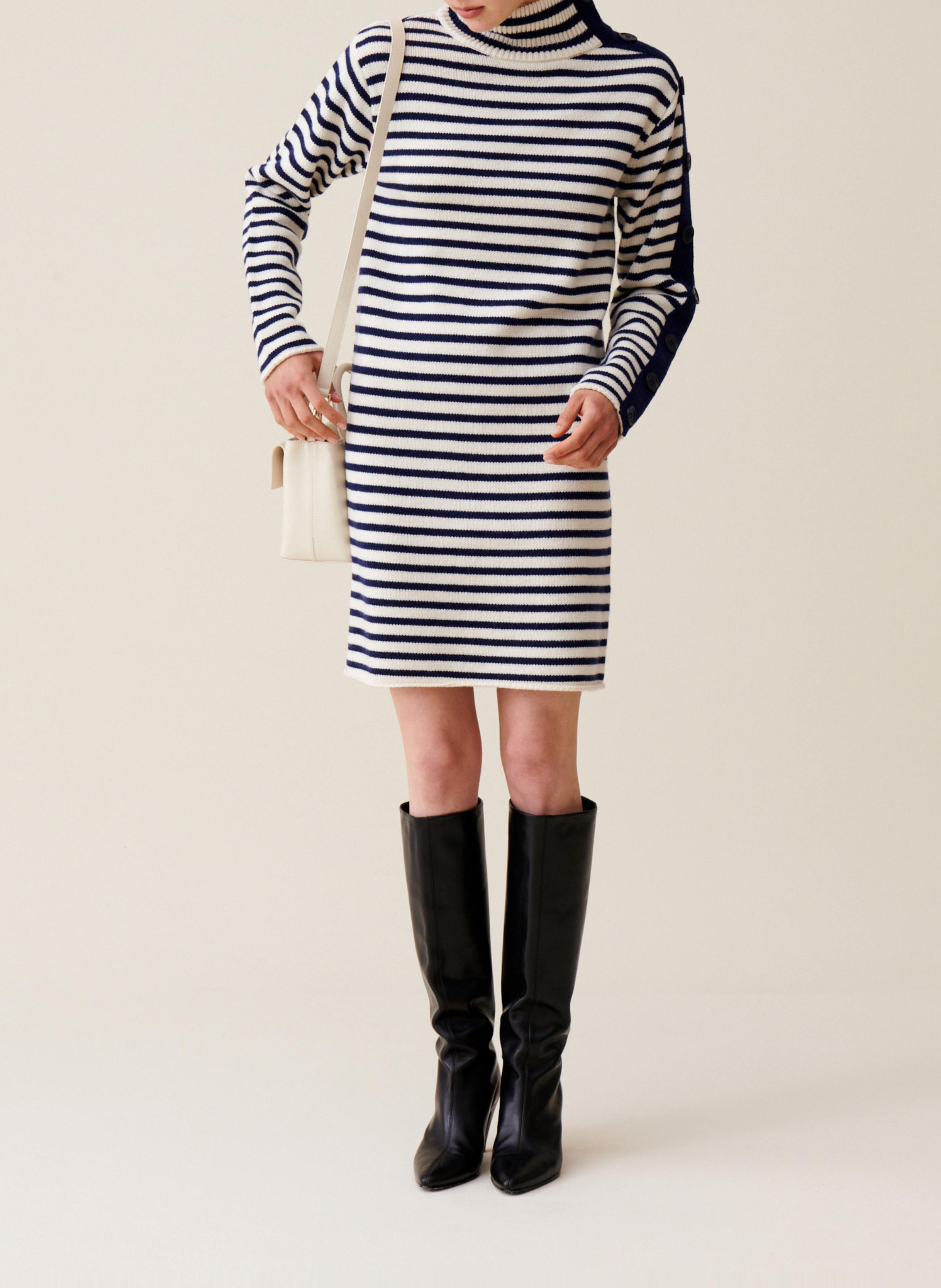 Robe marinière  en maille boutonnée CLAUDIE PIERLOT Multicolore