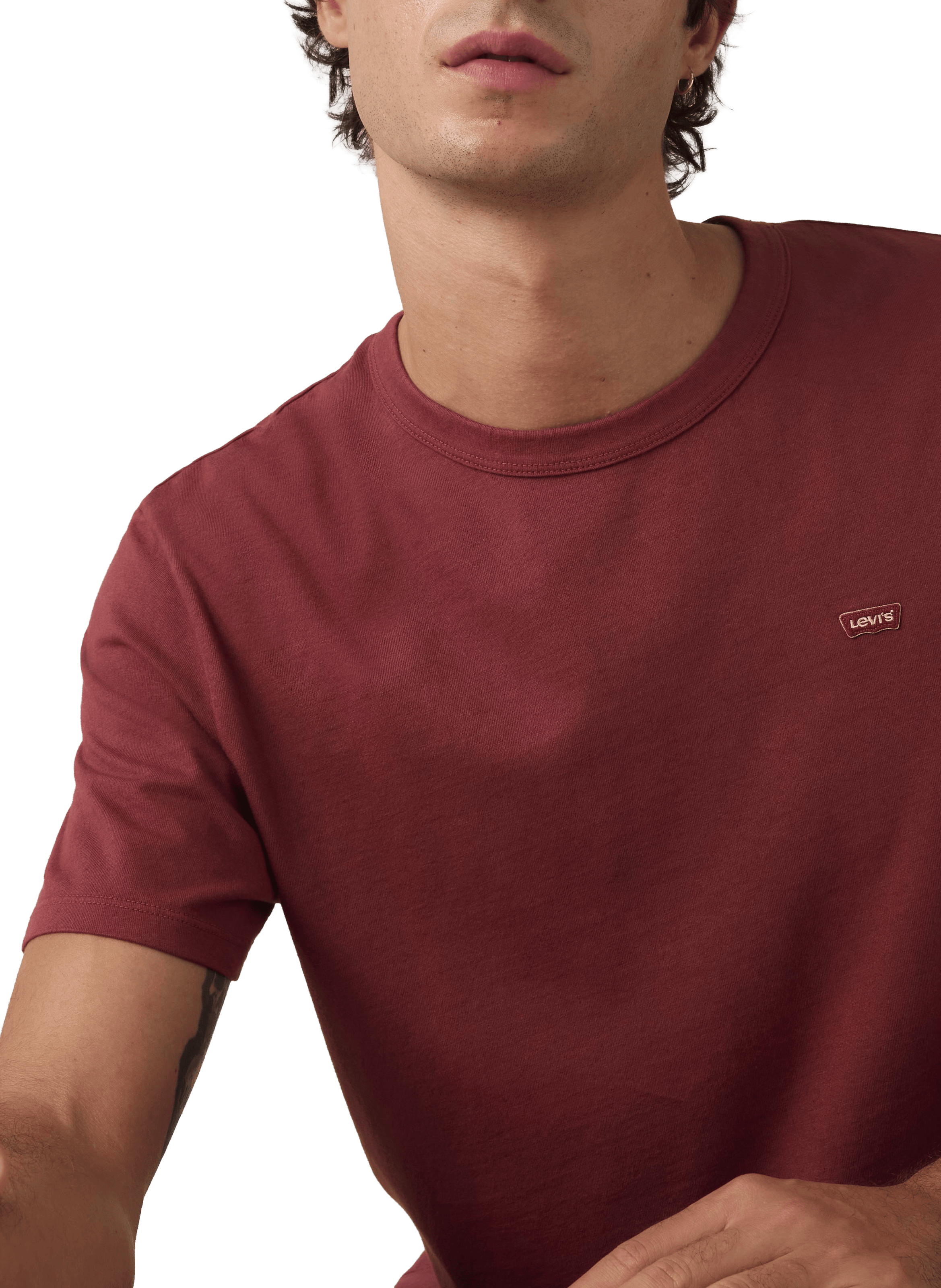 Straight short-sleeved cotton T-shirt LEVI'S Red
