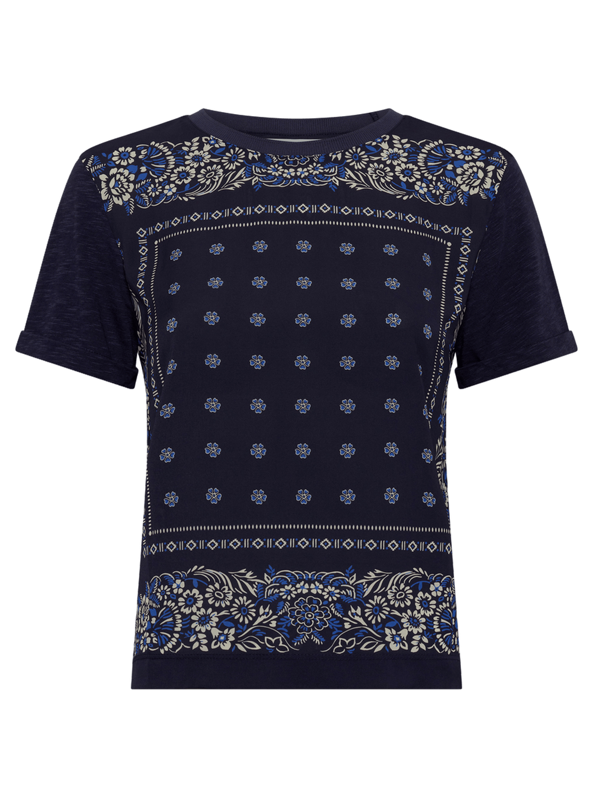 T-shirt bi matière esprit foulard - manolia GERARD DAREL Bleu