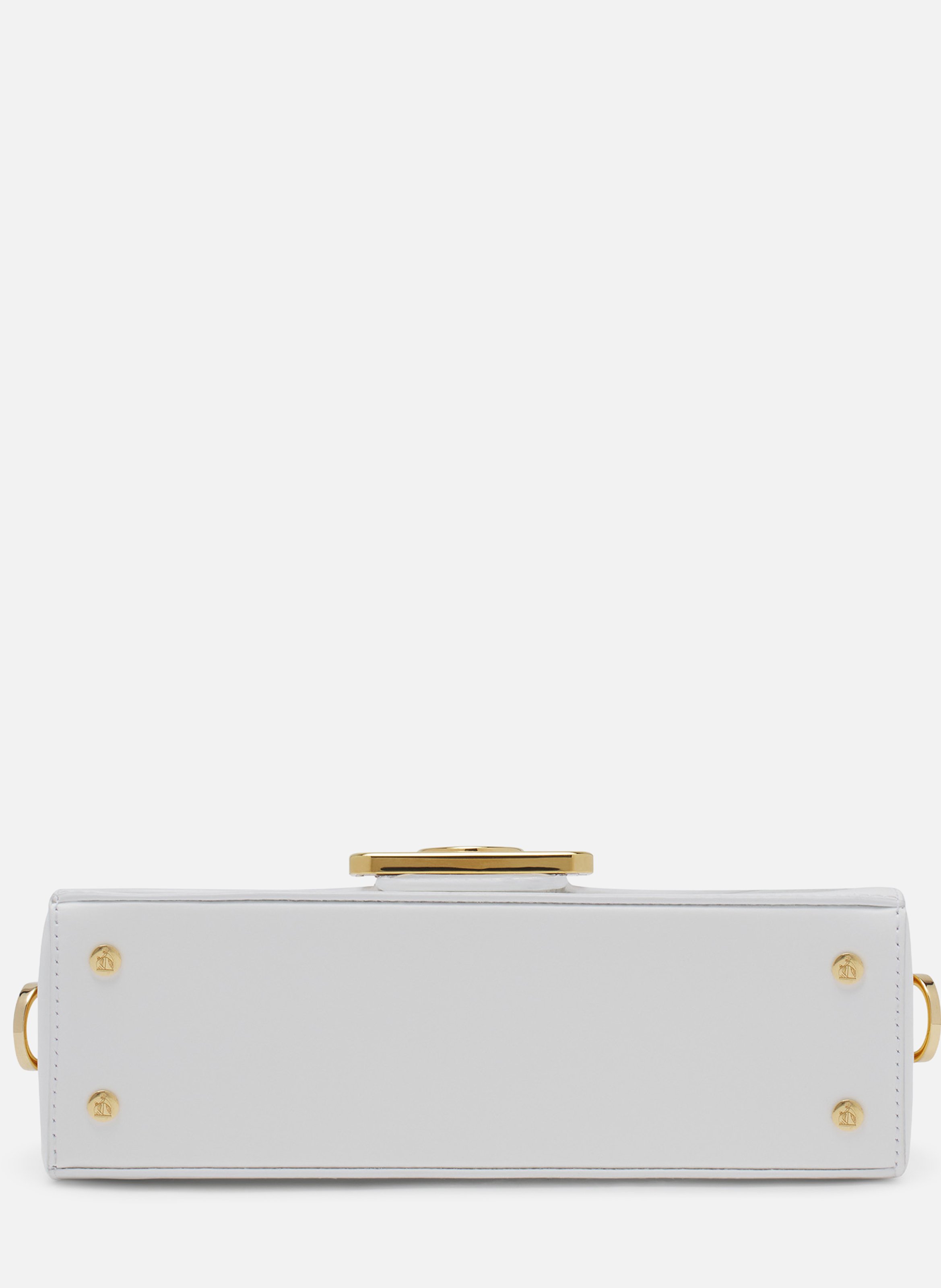Sac pencil cat en cuir et strass LANVIN Blanc