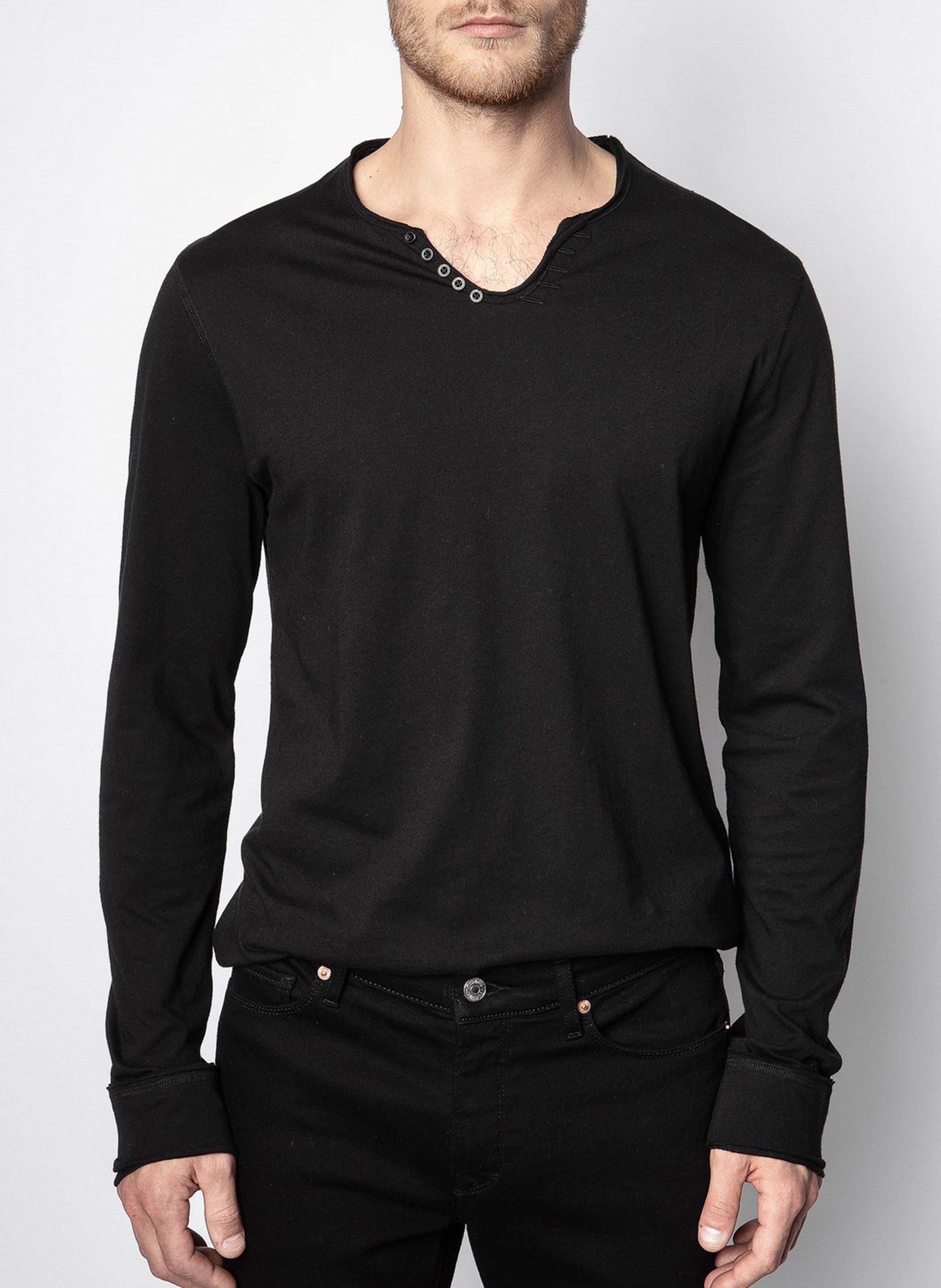 Monastir Tunisian-collar regular-fit cotton T-shirt ZADIG&VOLTAIRE Black