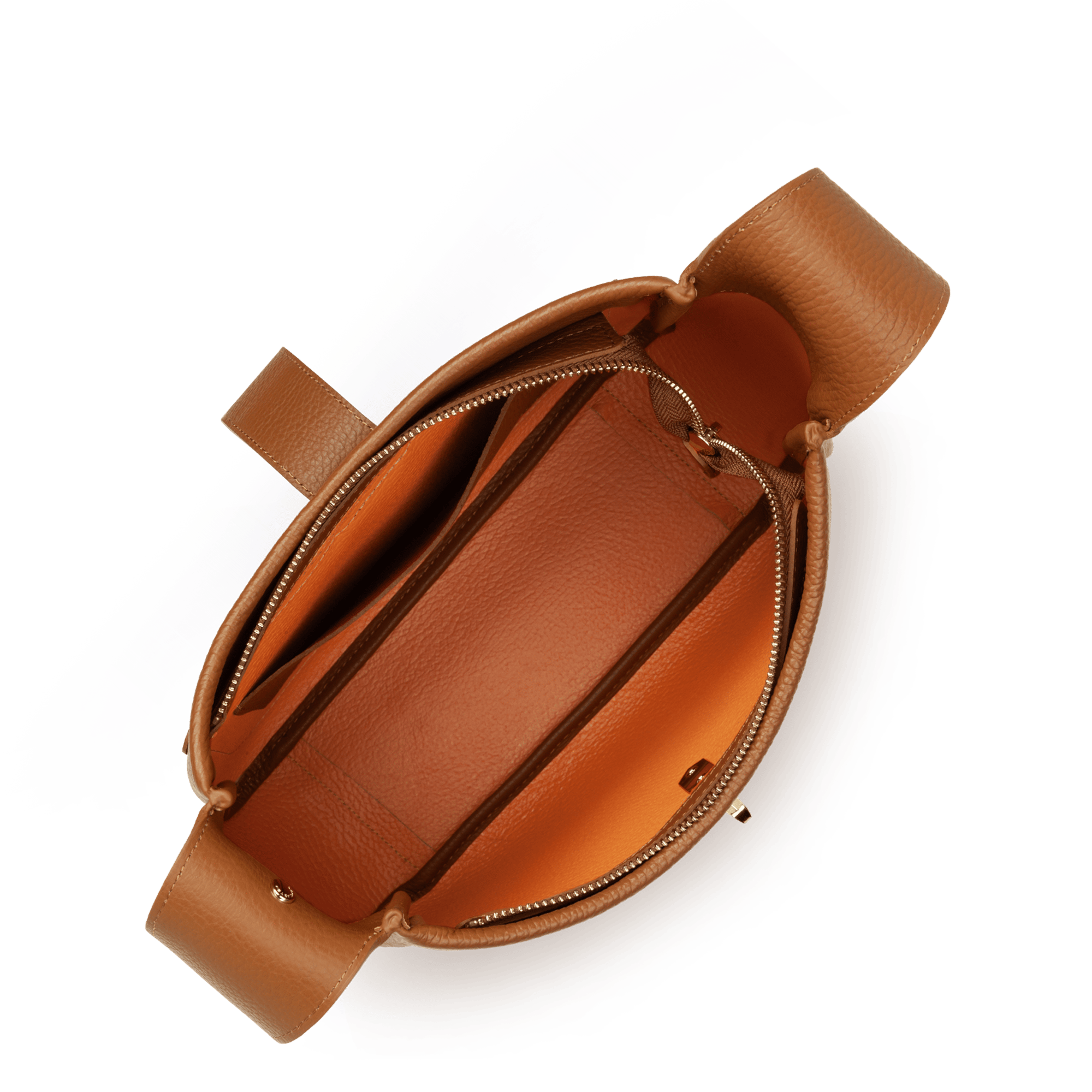 Petit sac seau - top double LANCASTER Marron