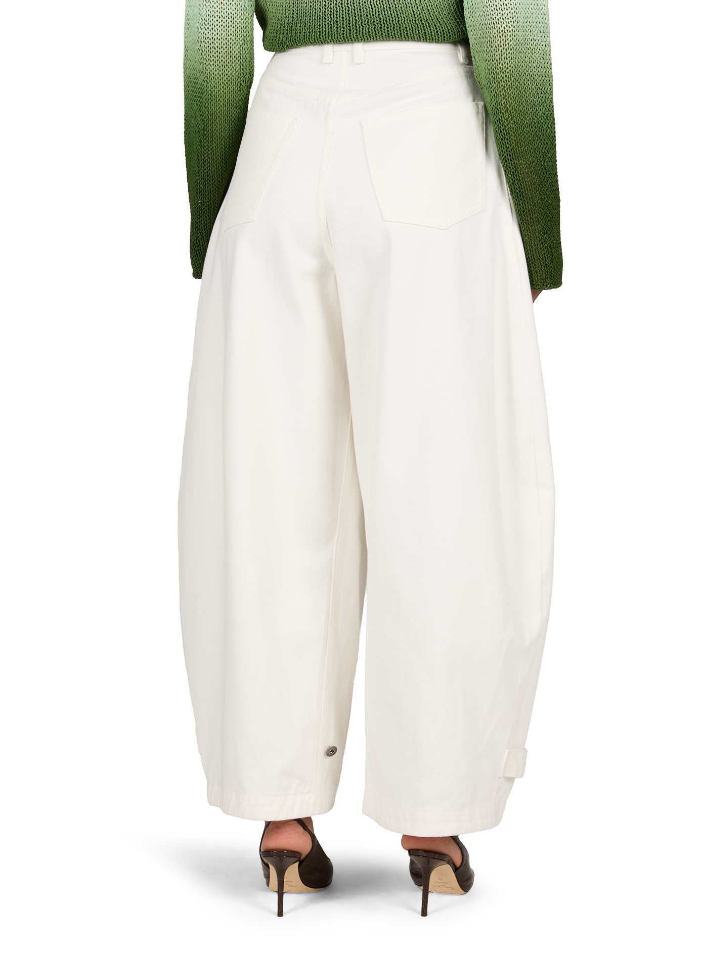 Pantalón de algodón con corte globo LAMRONS Blanco