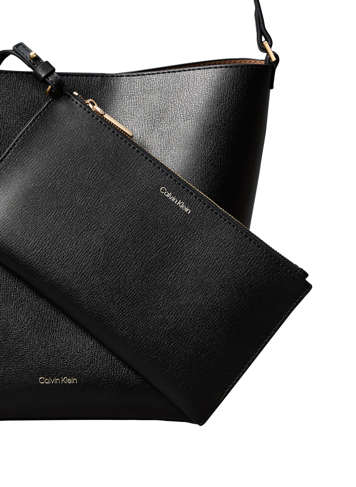 Bolso de cubo texturizado con bolsillo integrado CALVIN KLEIN Marrón
