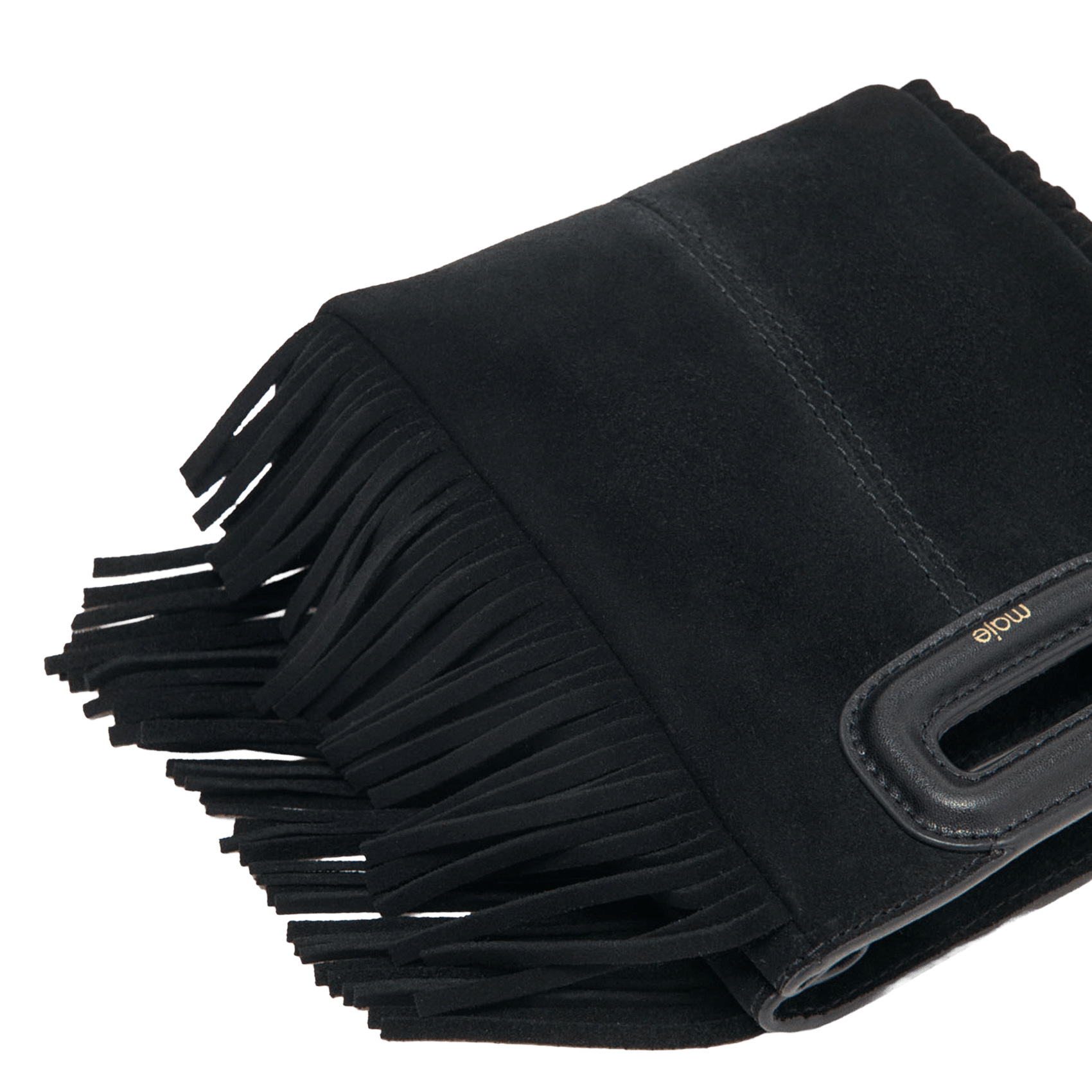 Sac bandoulière en cuir m mini MAJE Noir