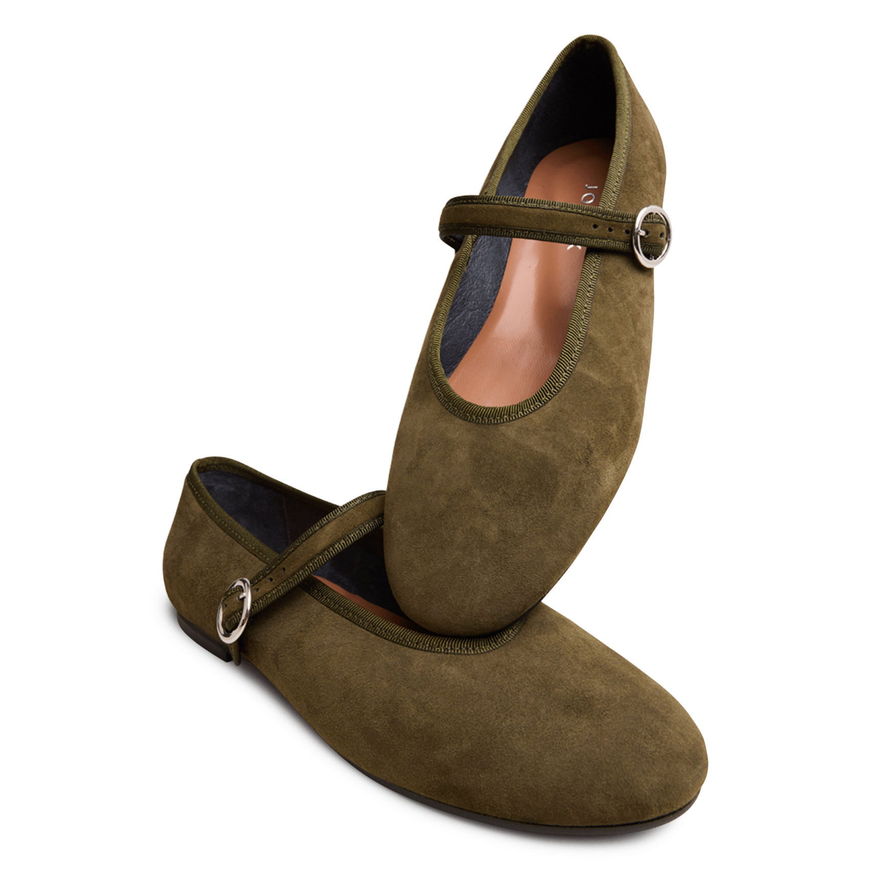 Ballerines en cuir velours deesse JONAK Kaki