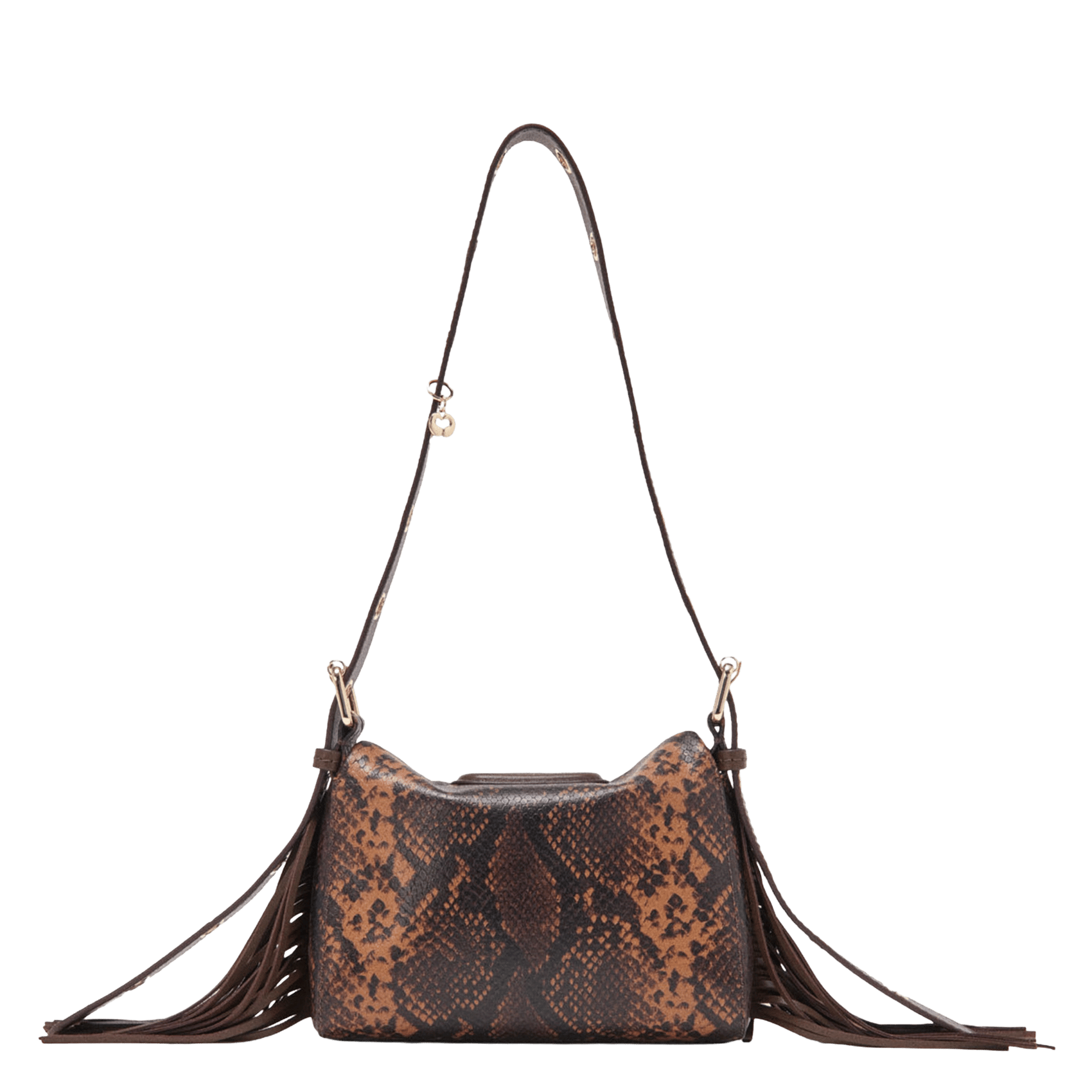 Sac bandoulière python en cuir miss m mini MAJE Marron