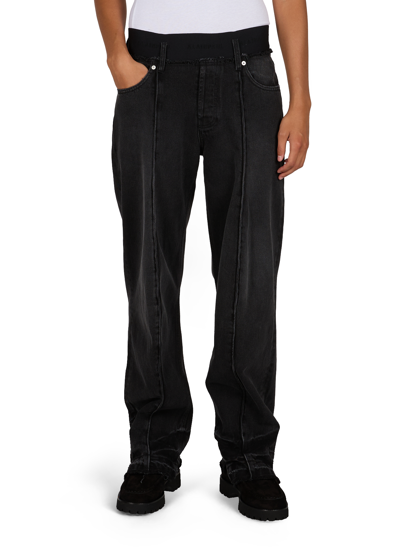 Faded cotton jeans ALAINPAUL Black