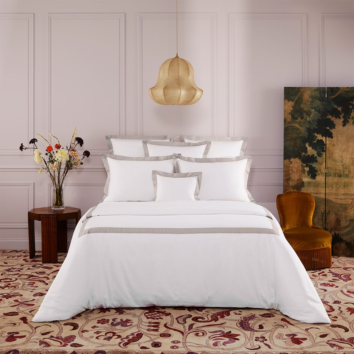 Drap plat en satin, linéa YVES DELORME Gris