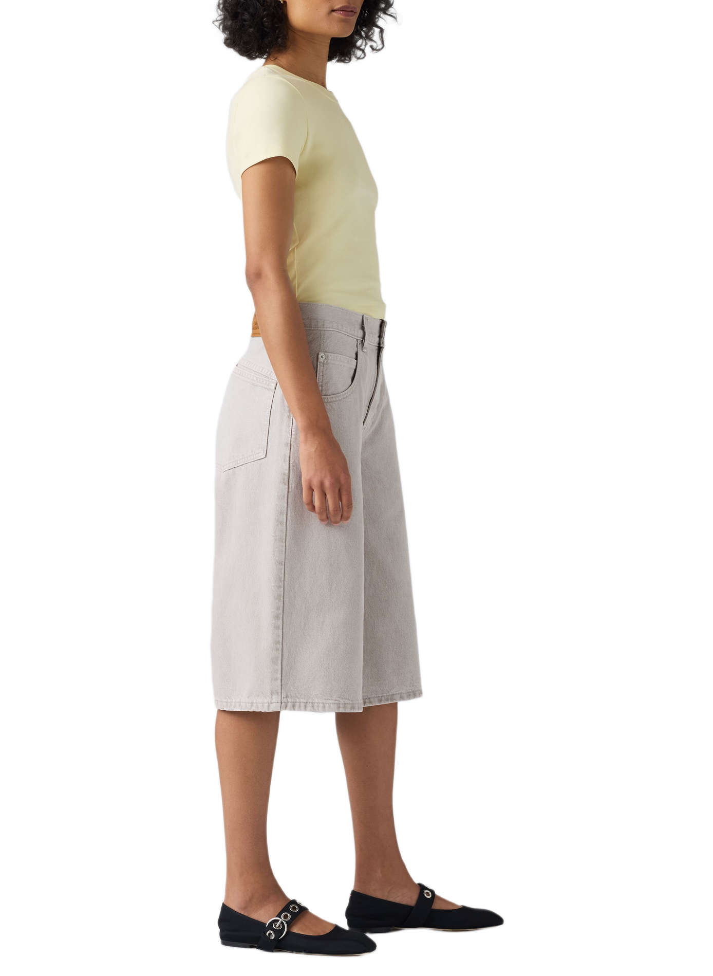 Kurze weite Baumwollhose LEVI'S Grau