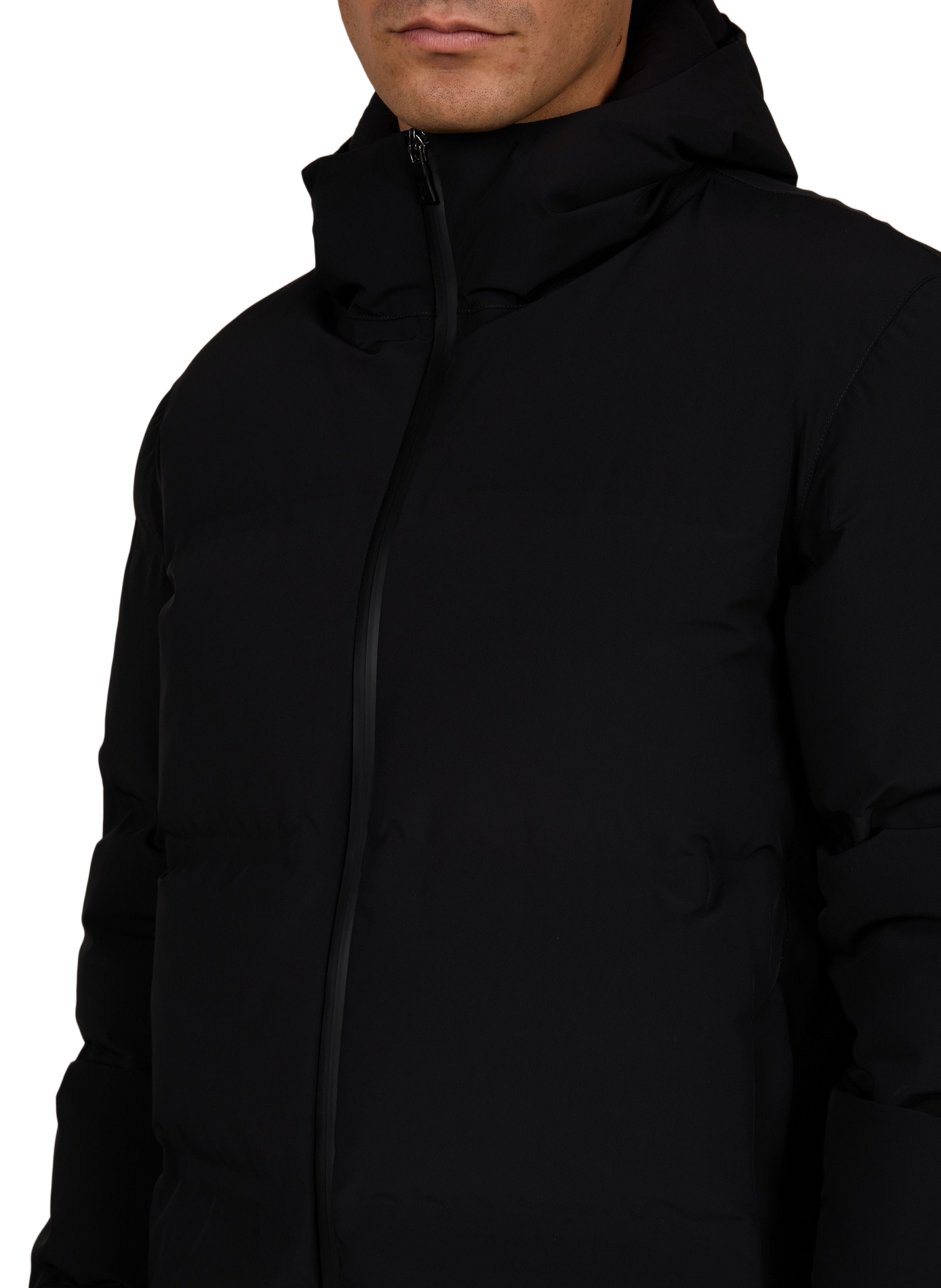 Quilted straight fit high neck puffer jacket HERNO Black