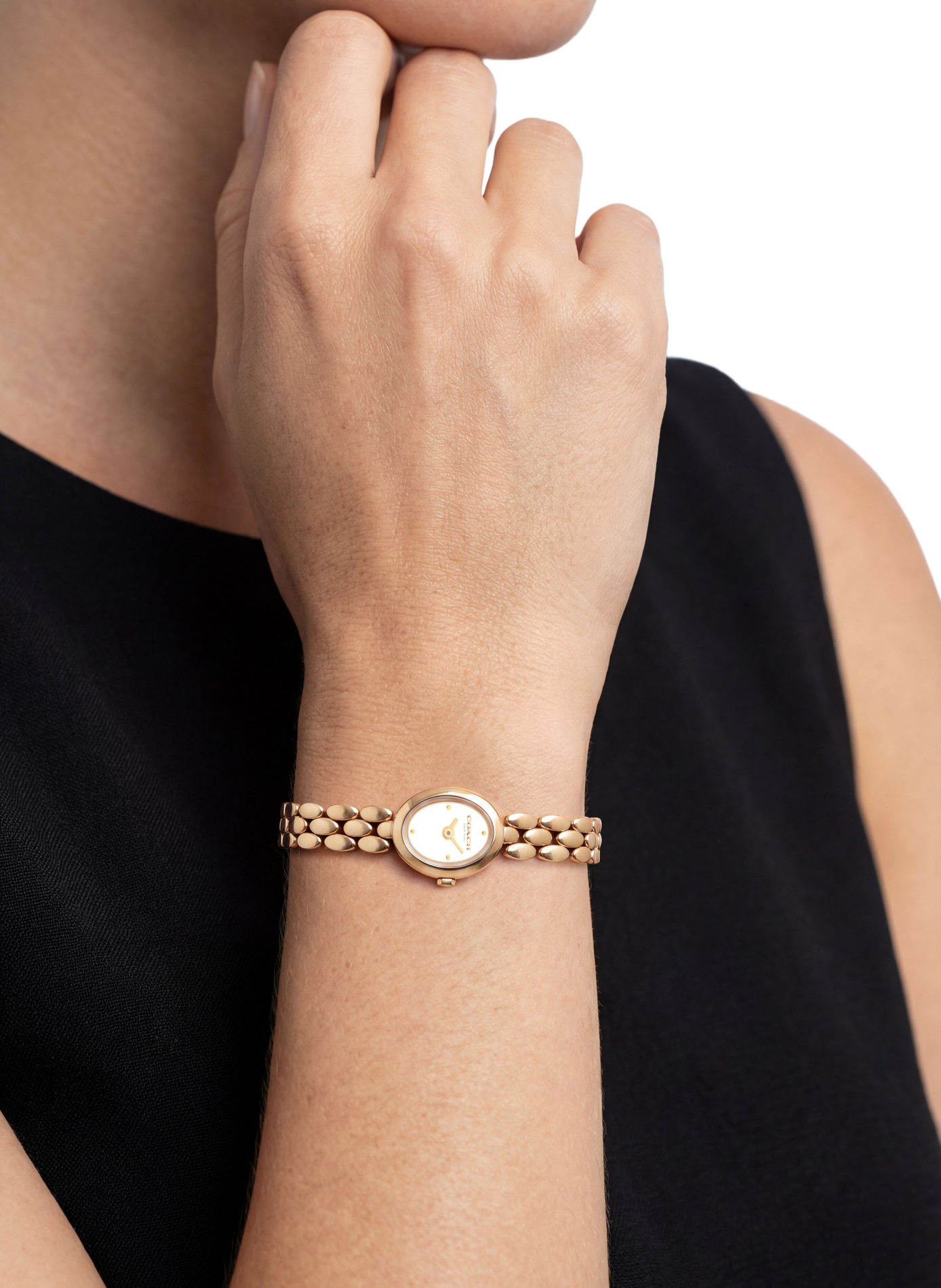 Montre quartz Sammy en acier inoxydable COACH Doré