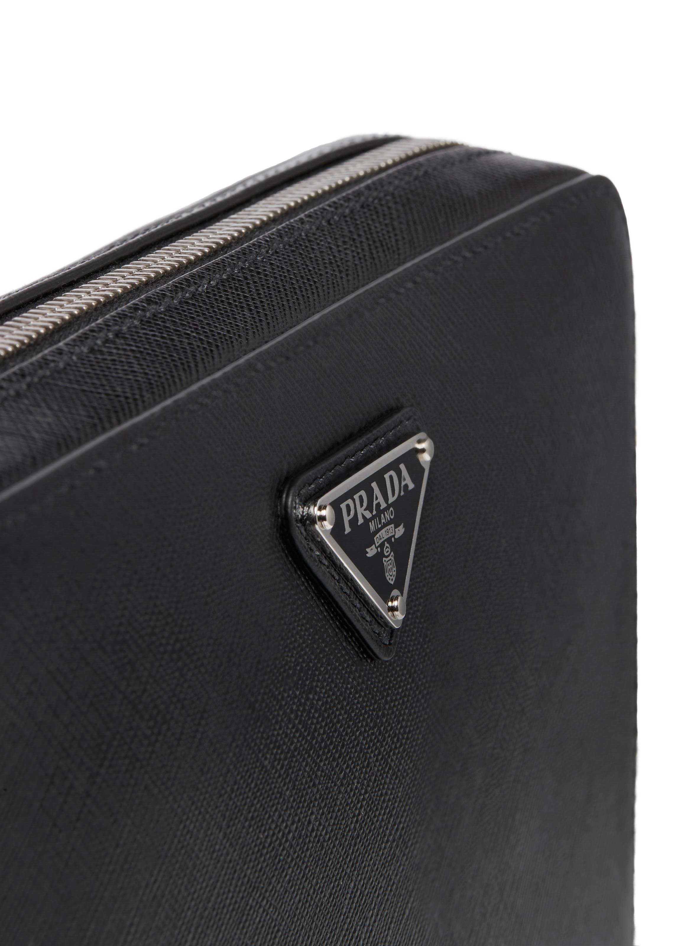 Saffiano leather Clutch PRADA Black