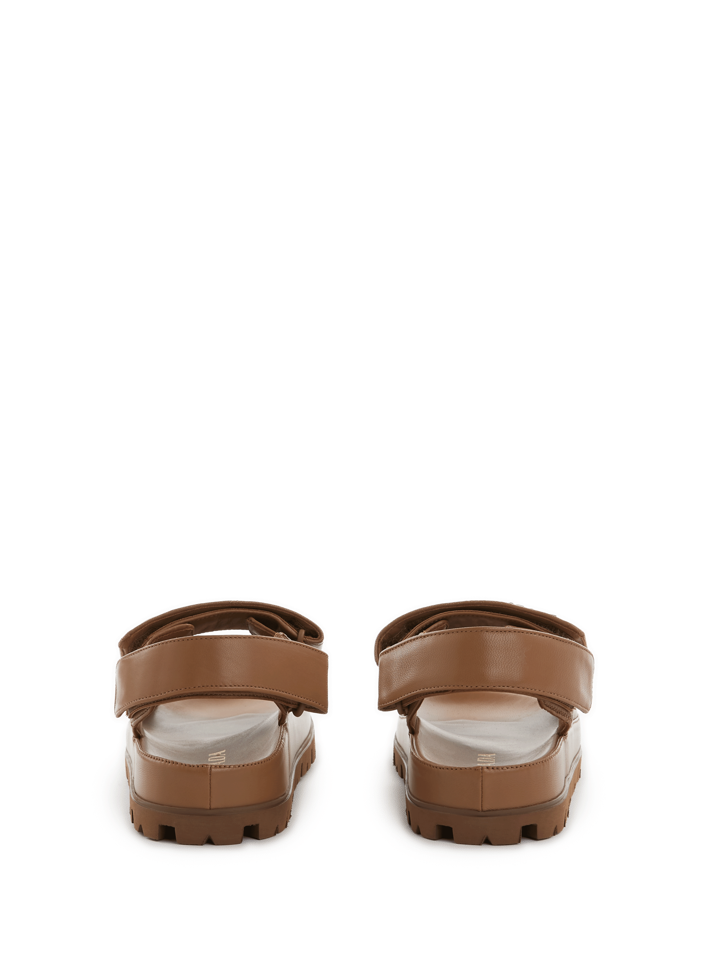 Quilted leather sandals PRADA Brown