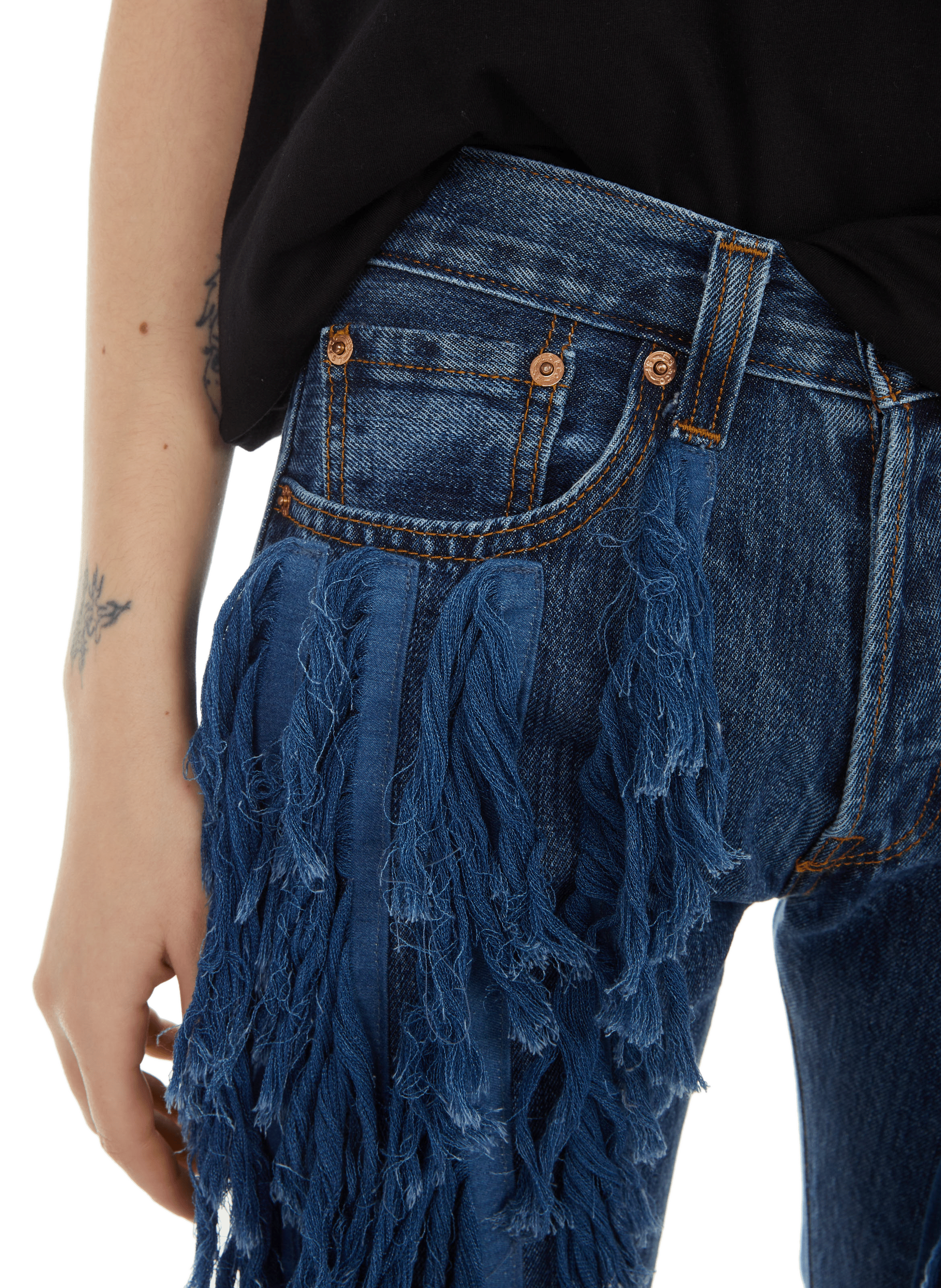 Jean à franges  JEANNE FRIOT Bleu