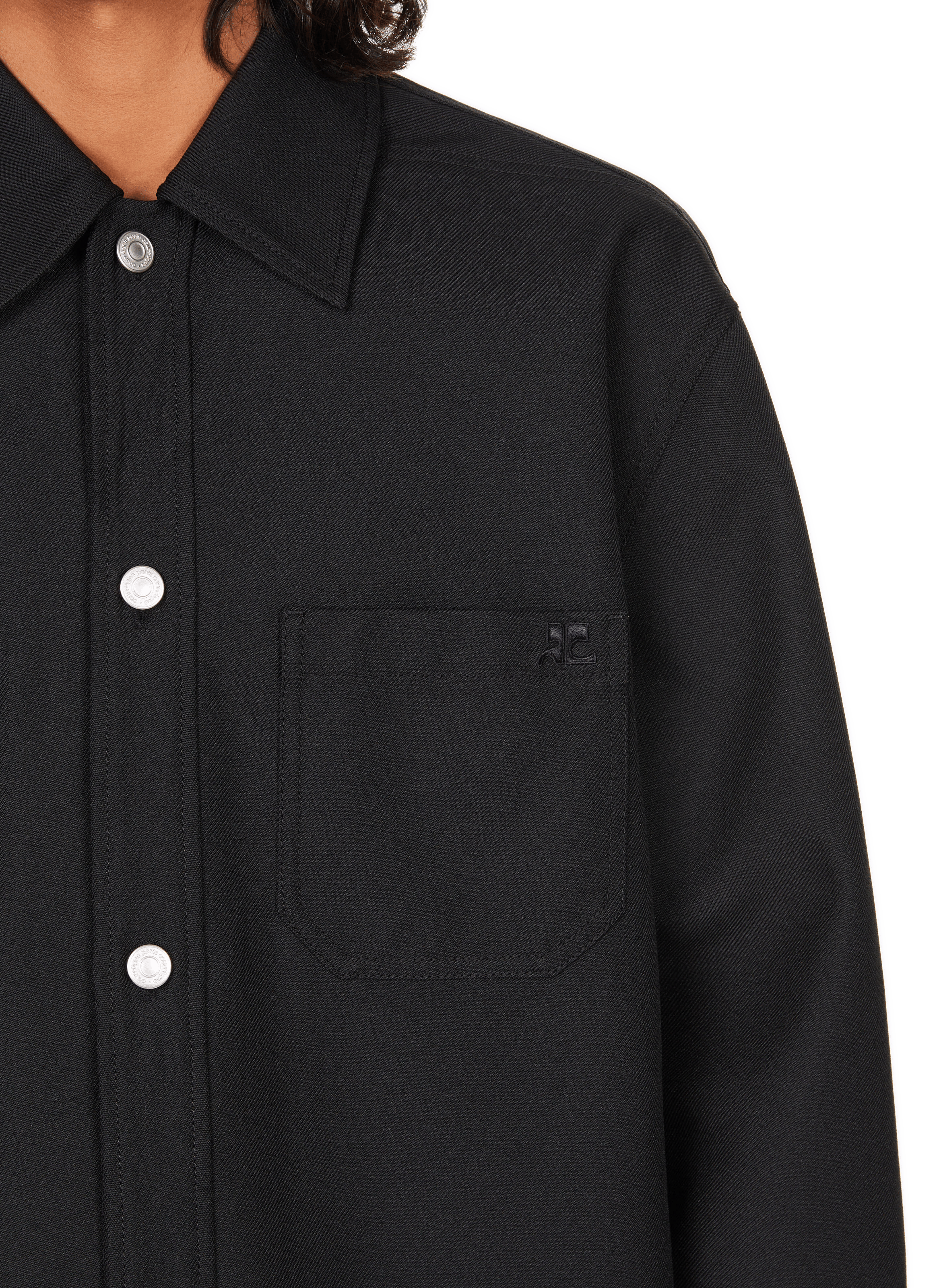 Oversized retro shirt COURRÈGES Black