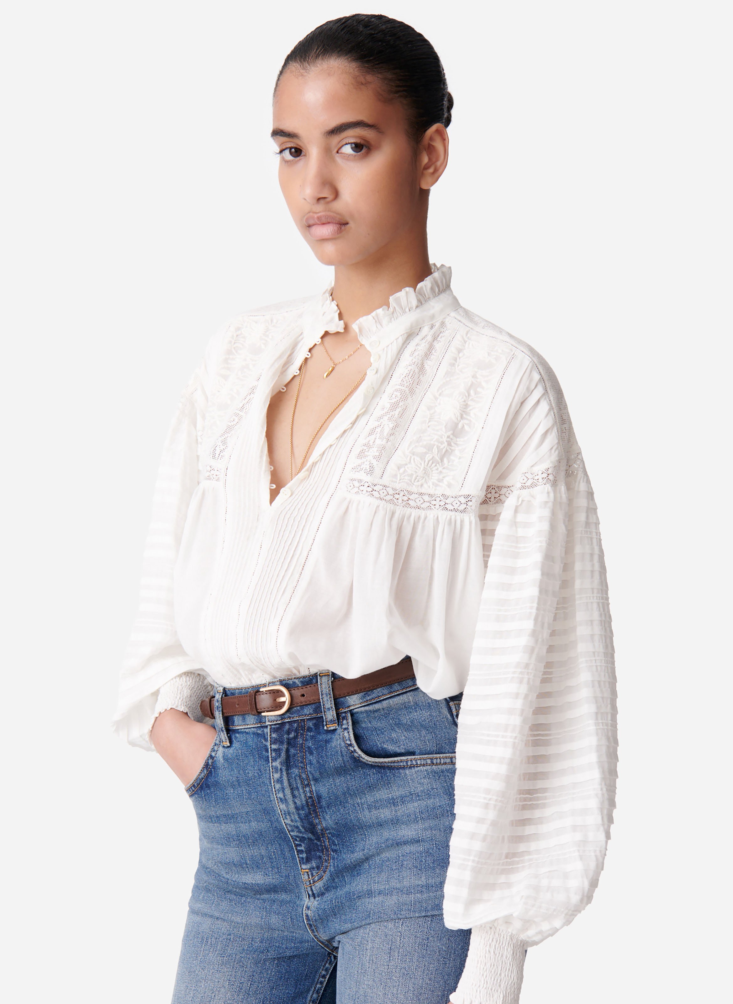 Blouse dahlia VANESSA BRUNO Blanc